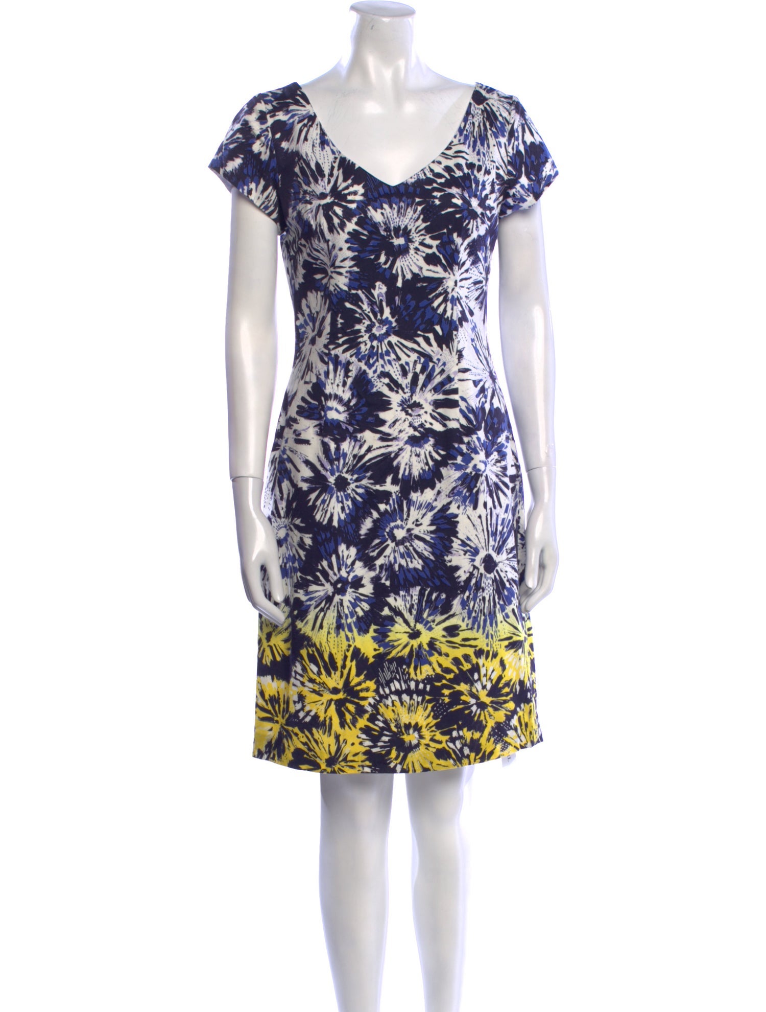 Theia Printed Knee-Length Dress