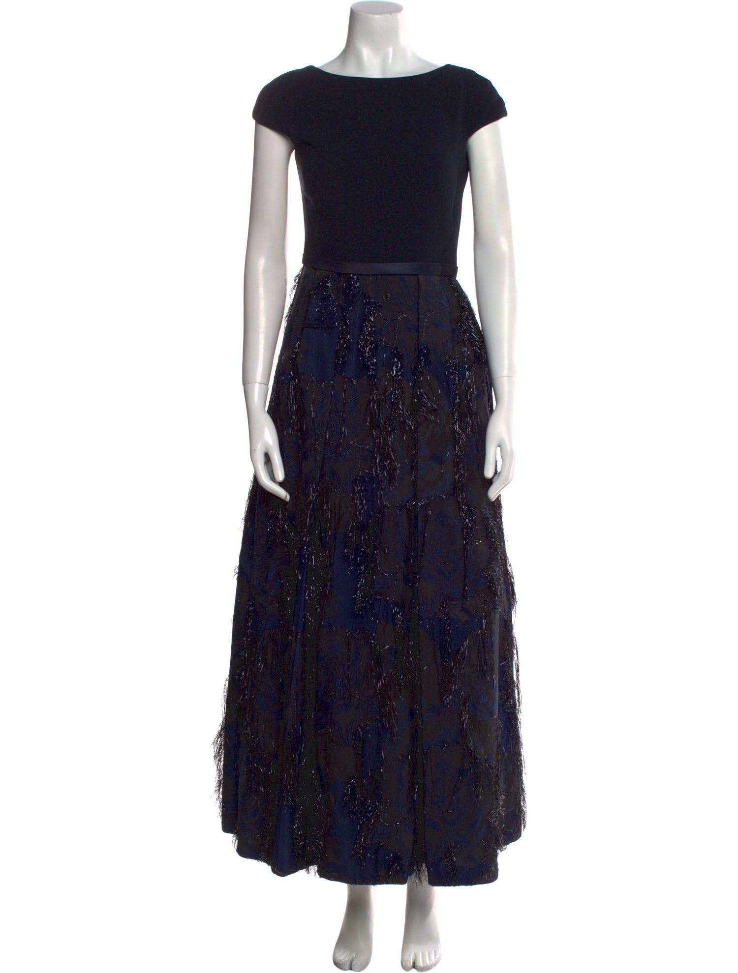 Theia Printed Long Dress