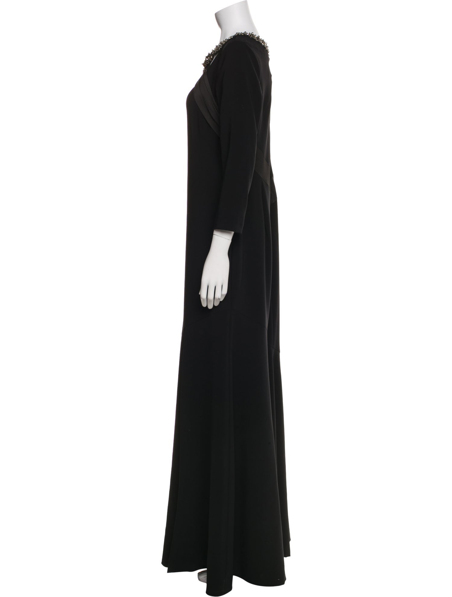 Theia V-Neck Long Dress
