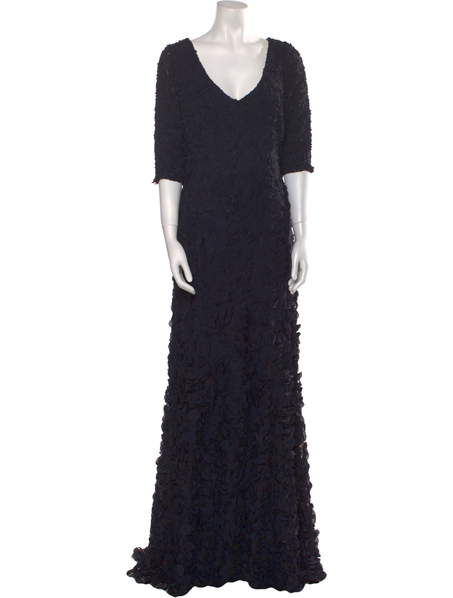 Theia V-Neck Long Dress