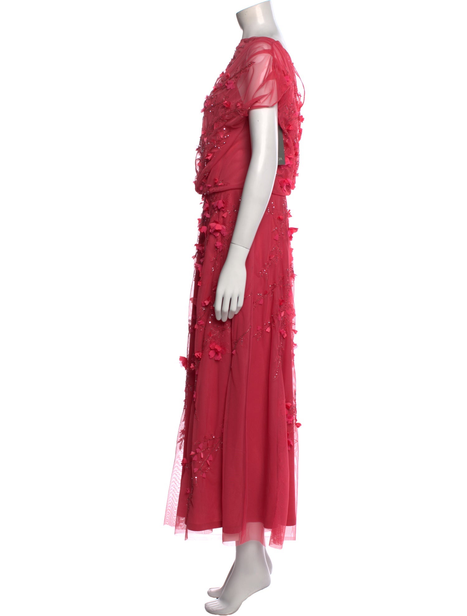 Theia Floral Print Long Dress w/ Tags