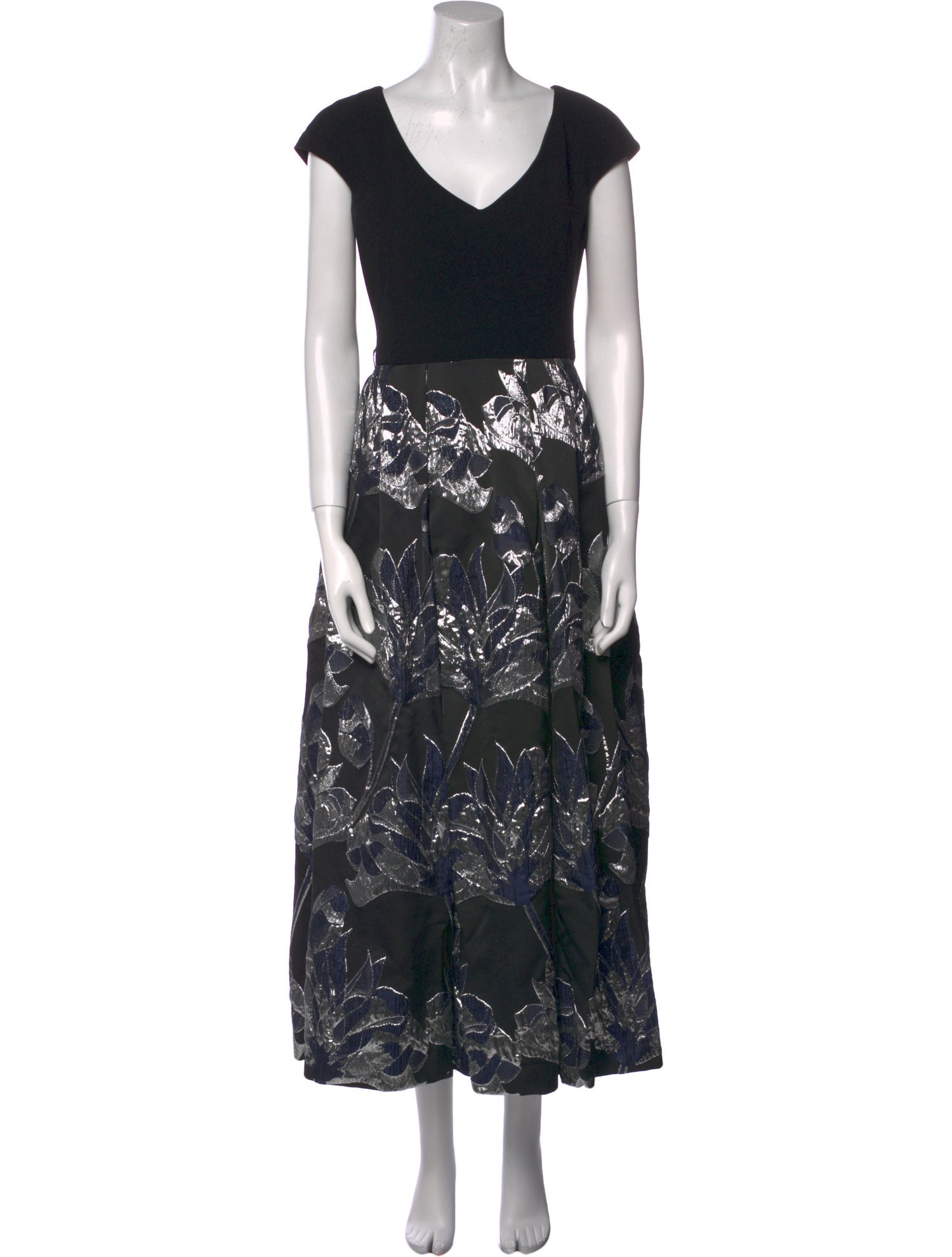 Theia Printed Long Dress