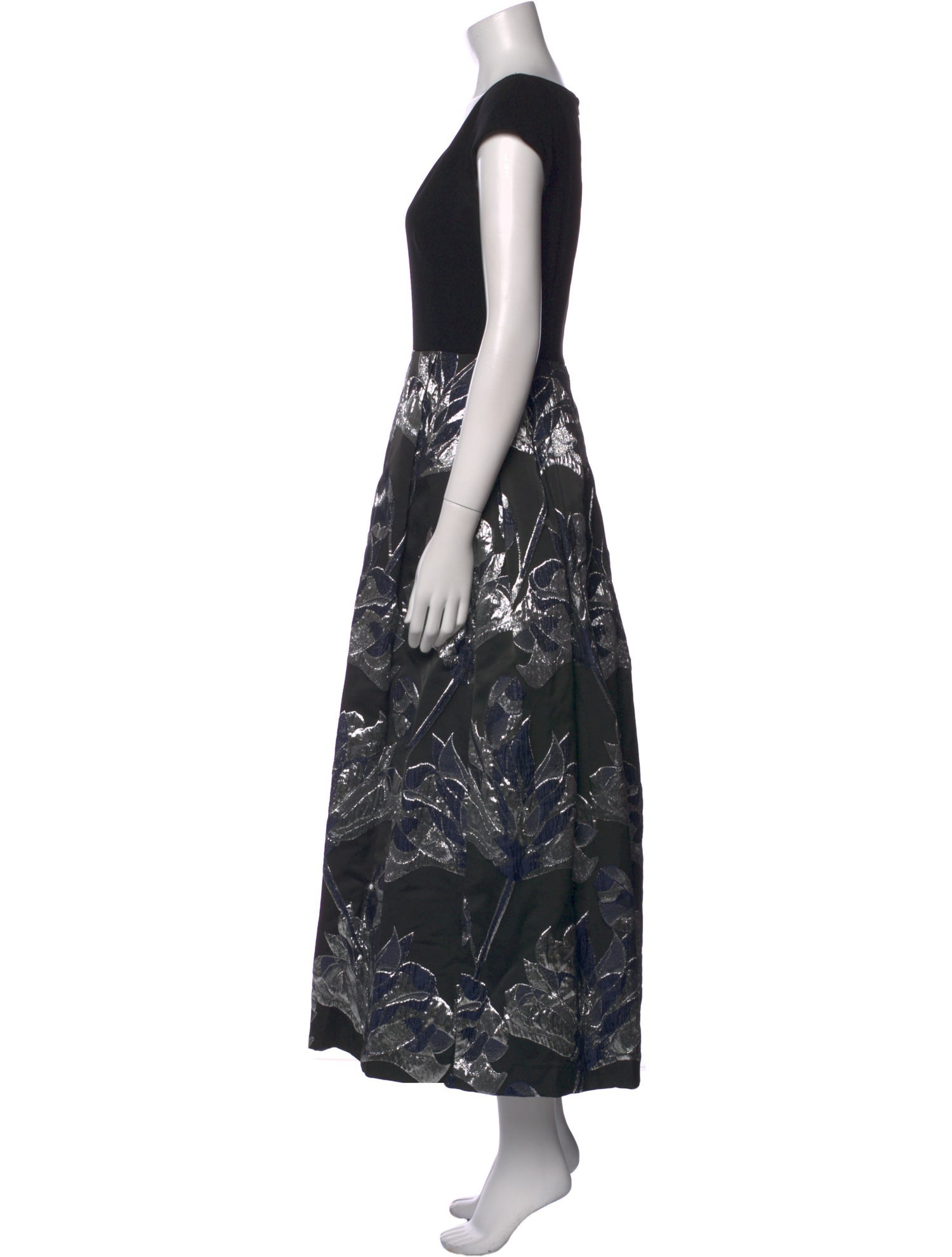 Theia Printed Long Dress