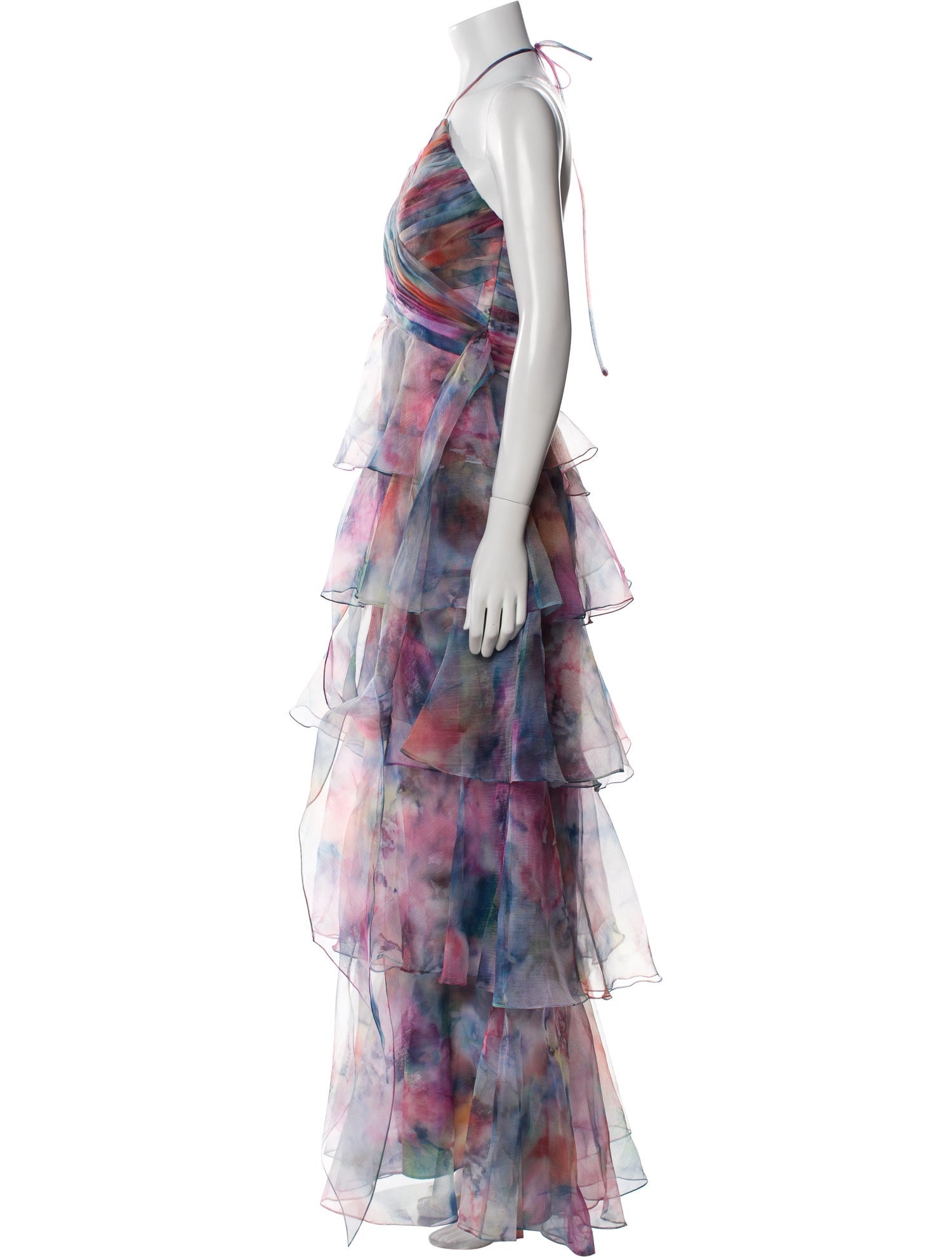 Theia Printed Long Dress w/ Tags