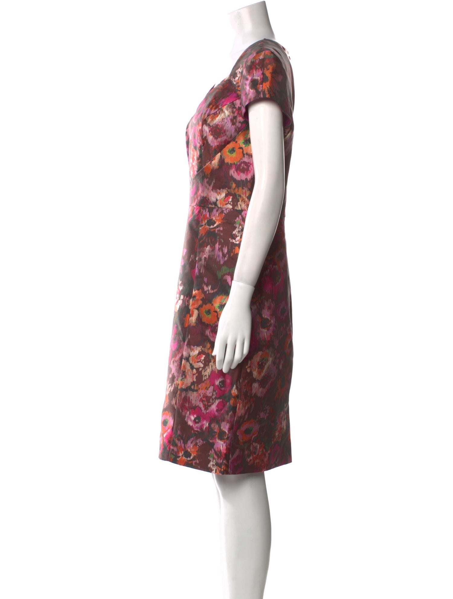 Theia Floral Print Knee-Length Dress w/ Tags