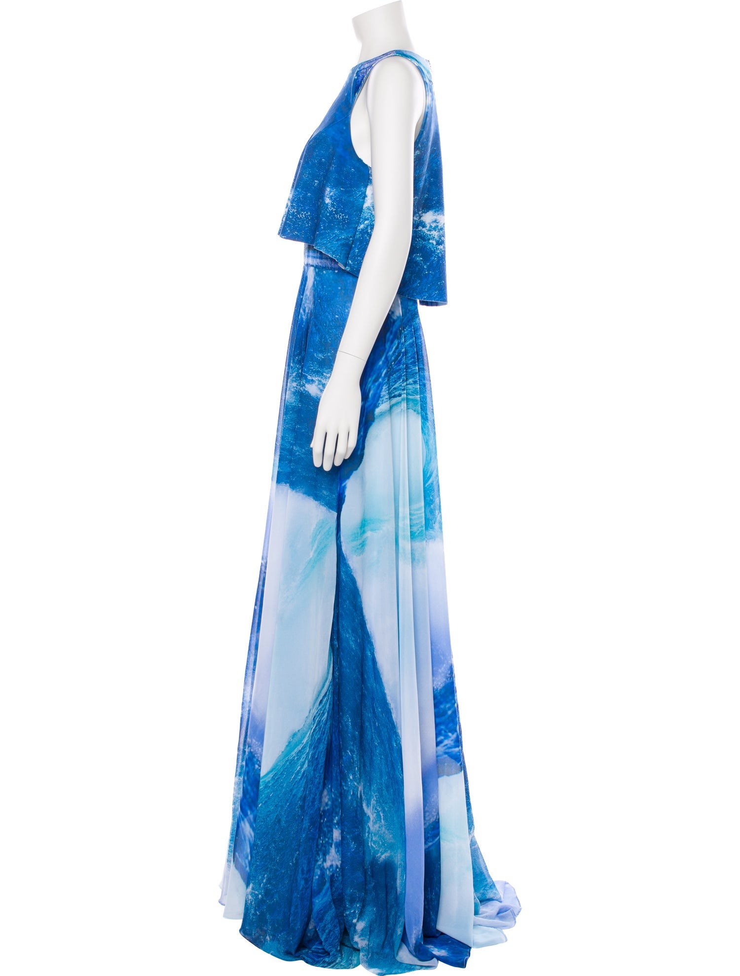Theia Tie-Dye Print Long Dress w/ Tags