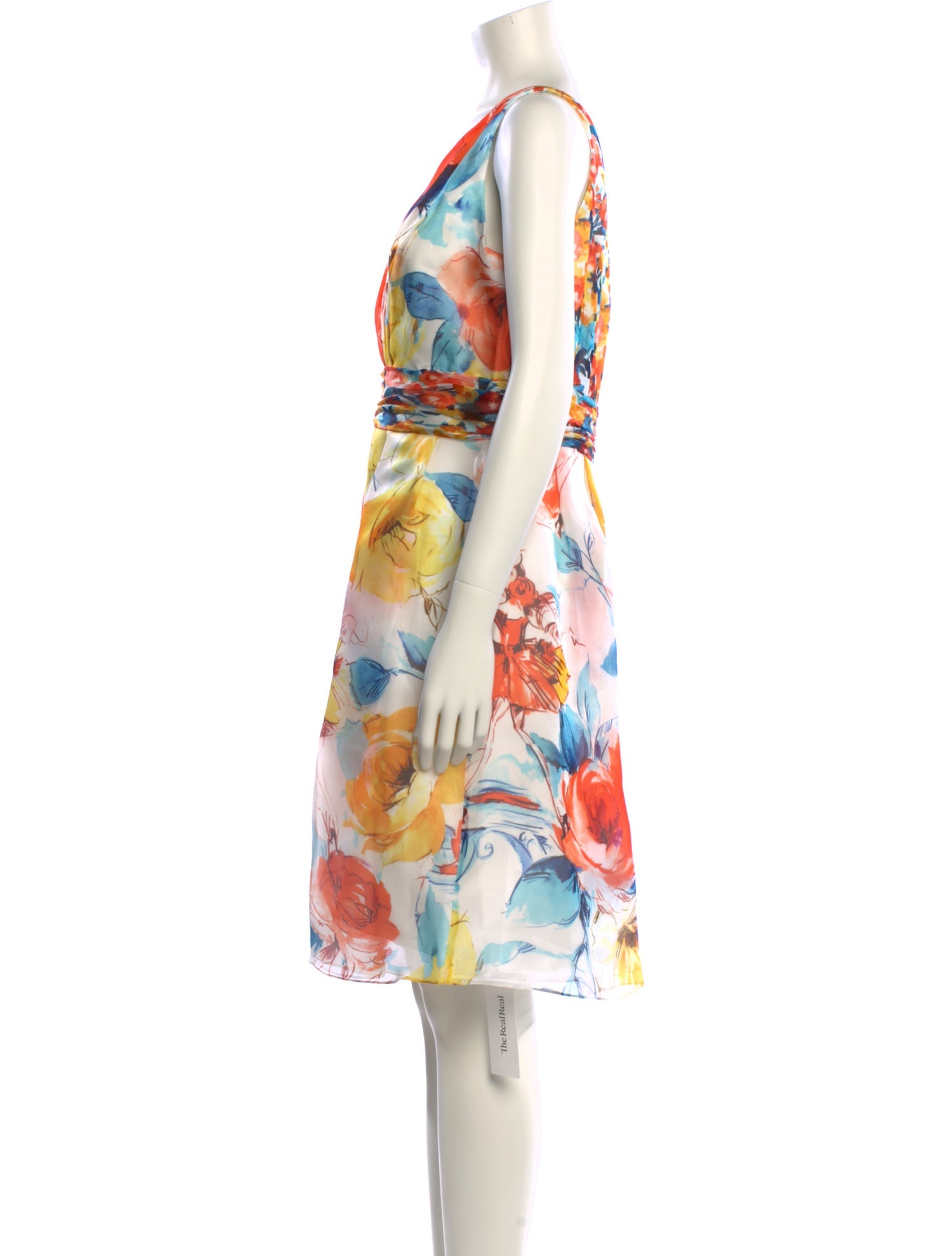 Theia Silk Knee-Length Dress