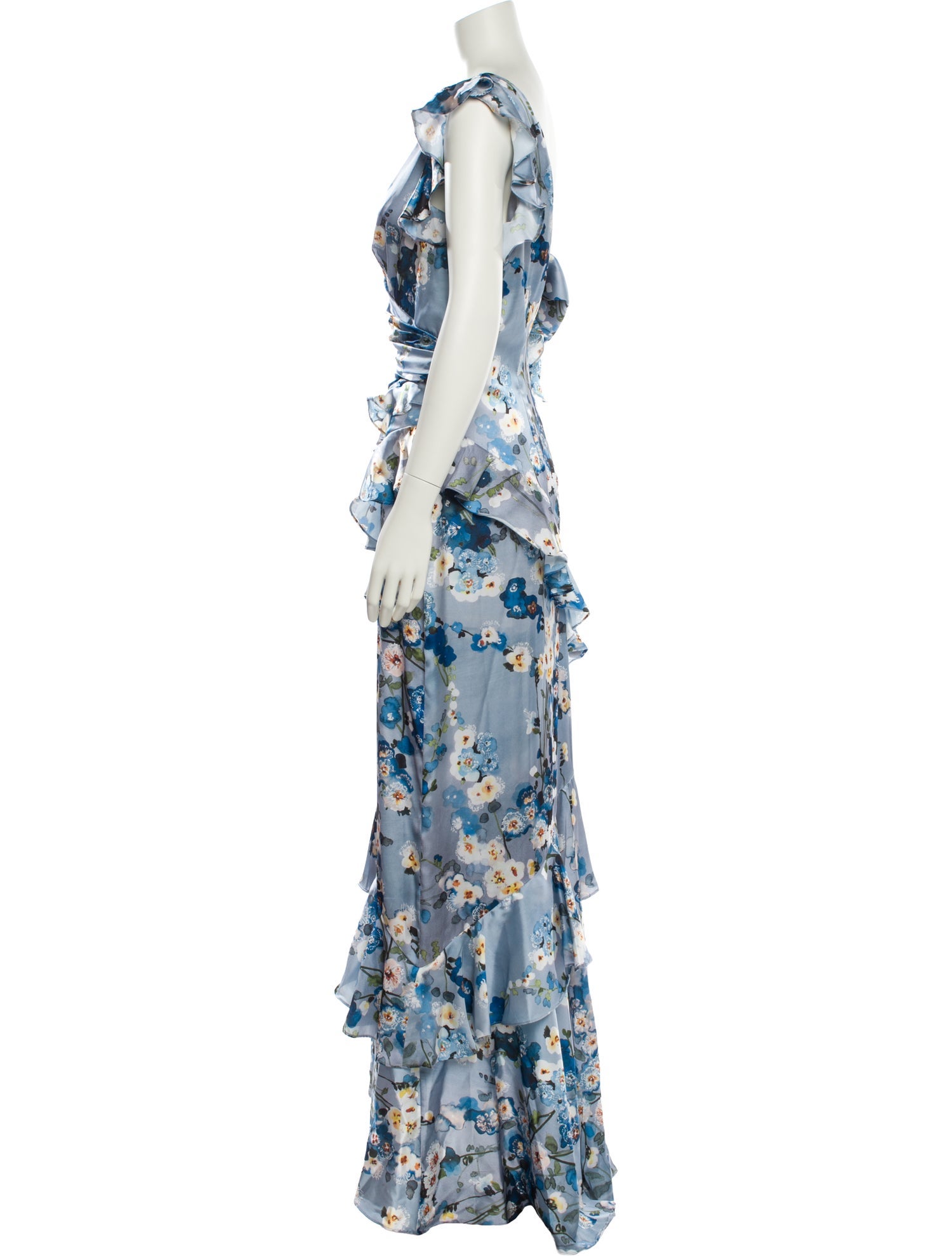 Theia Floral Print Long Dress w/ Tags