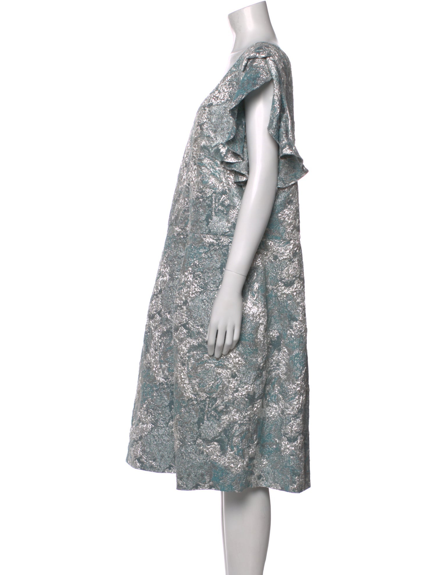 Theia Printed Midi Length Dress