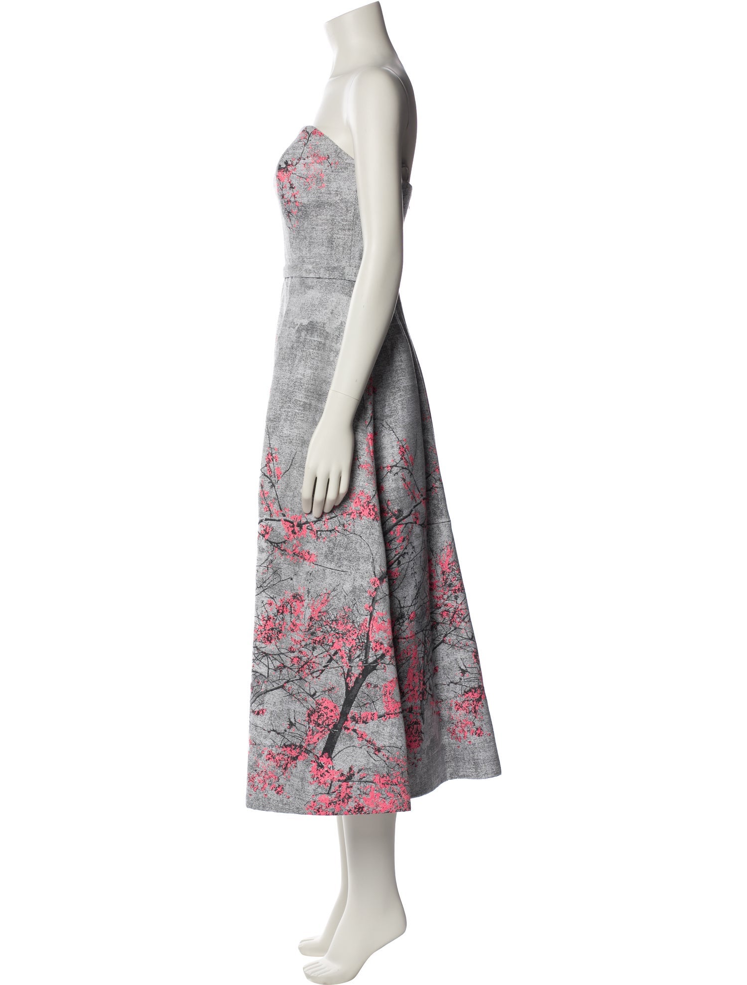 Theia Printed Midi Length Dress