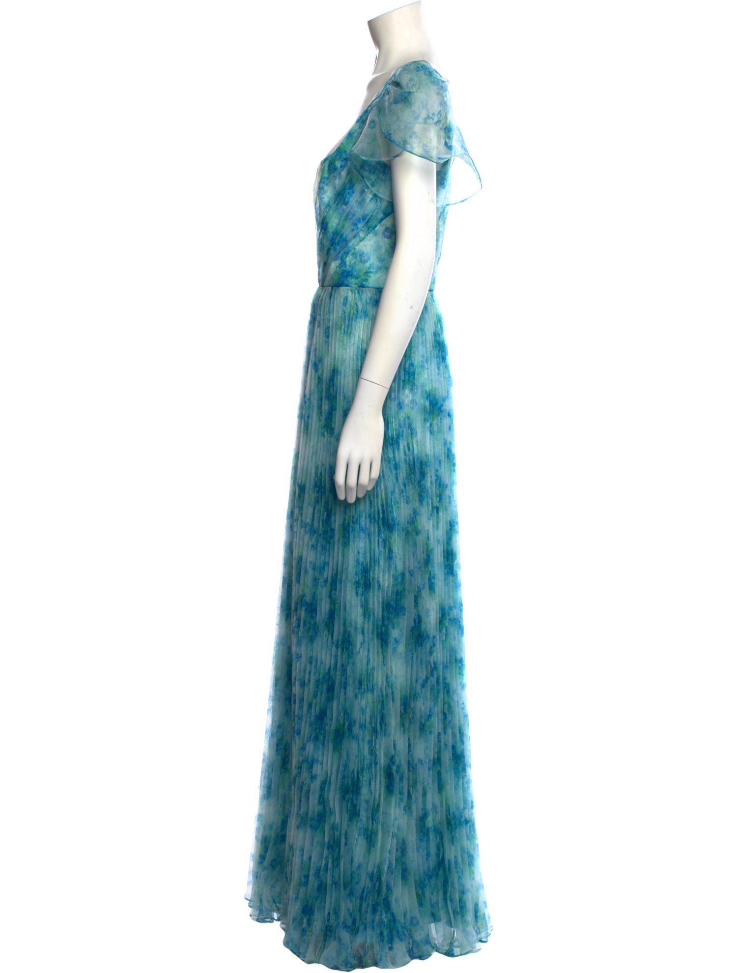 Theia Tie-Dye Print Long Dress w/ Tags
