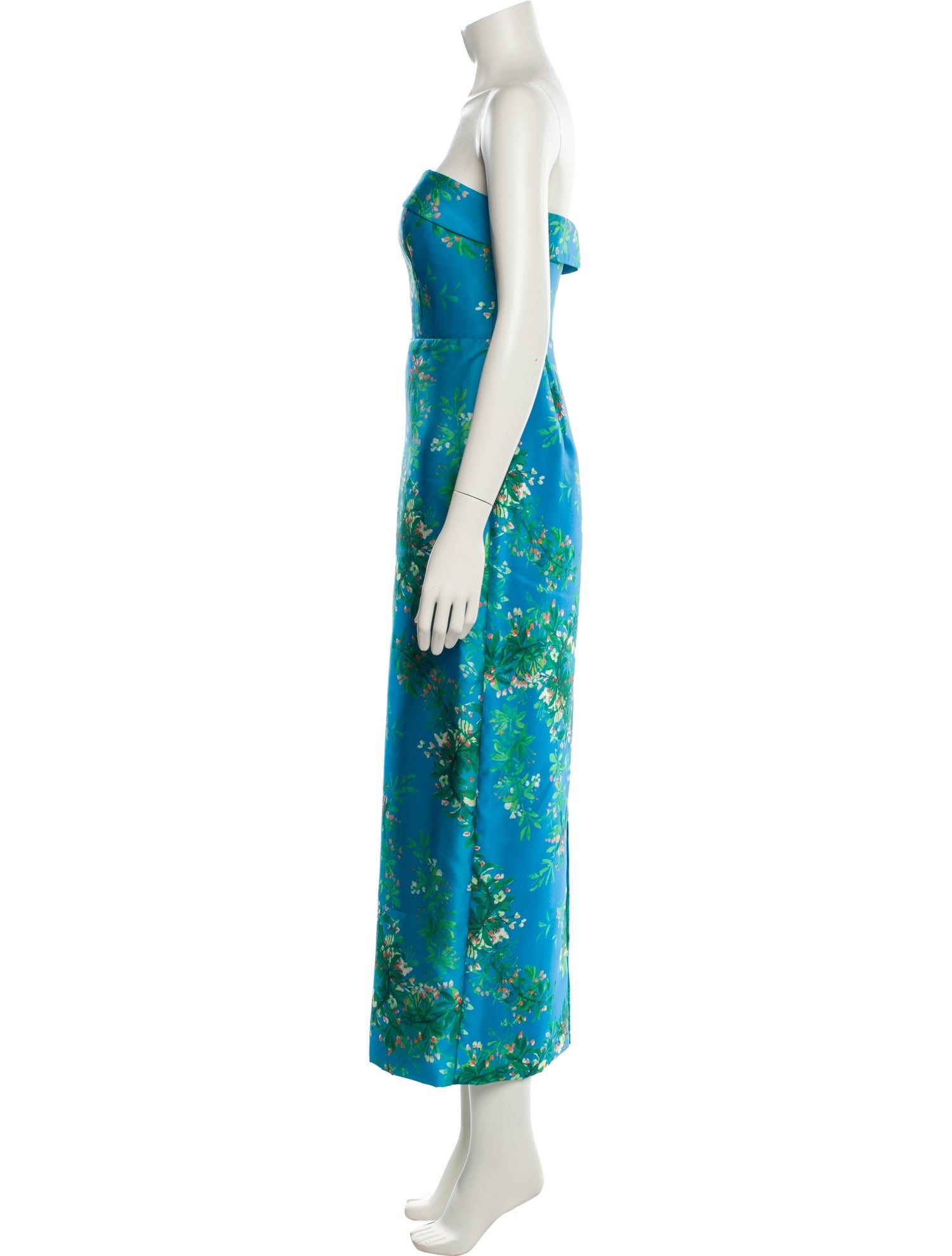 Theia Floral Print Midi Length Dress
