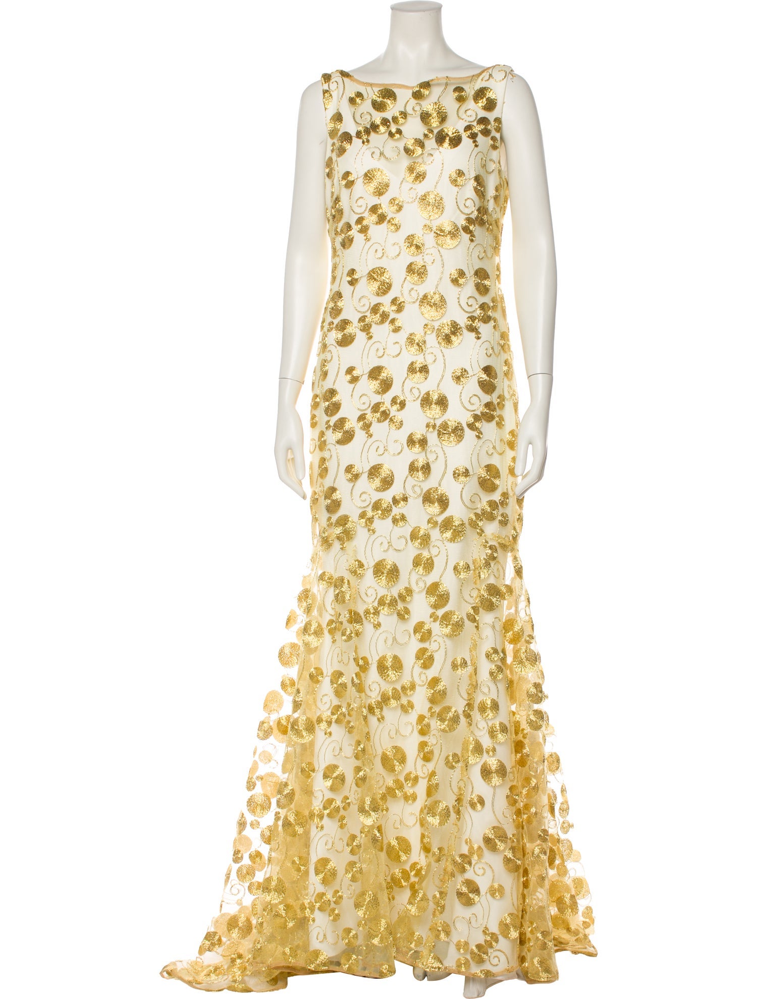 Theia Patterned Long Dress