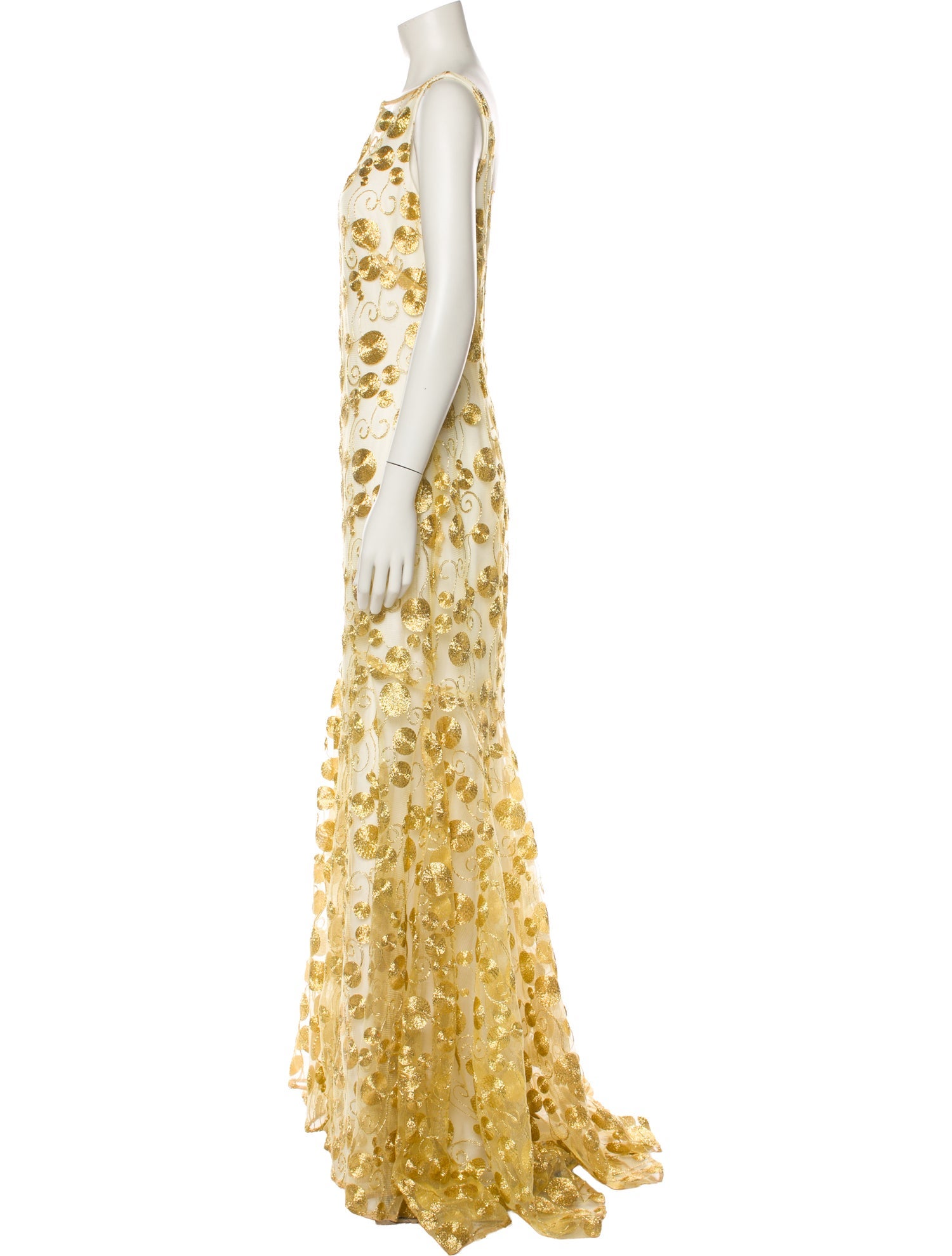 Theia Patterned Long Dress