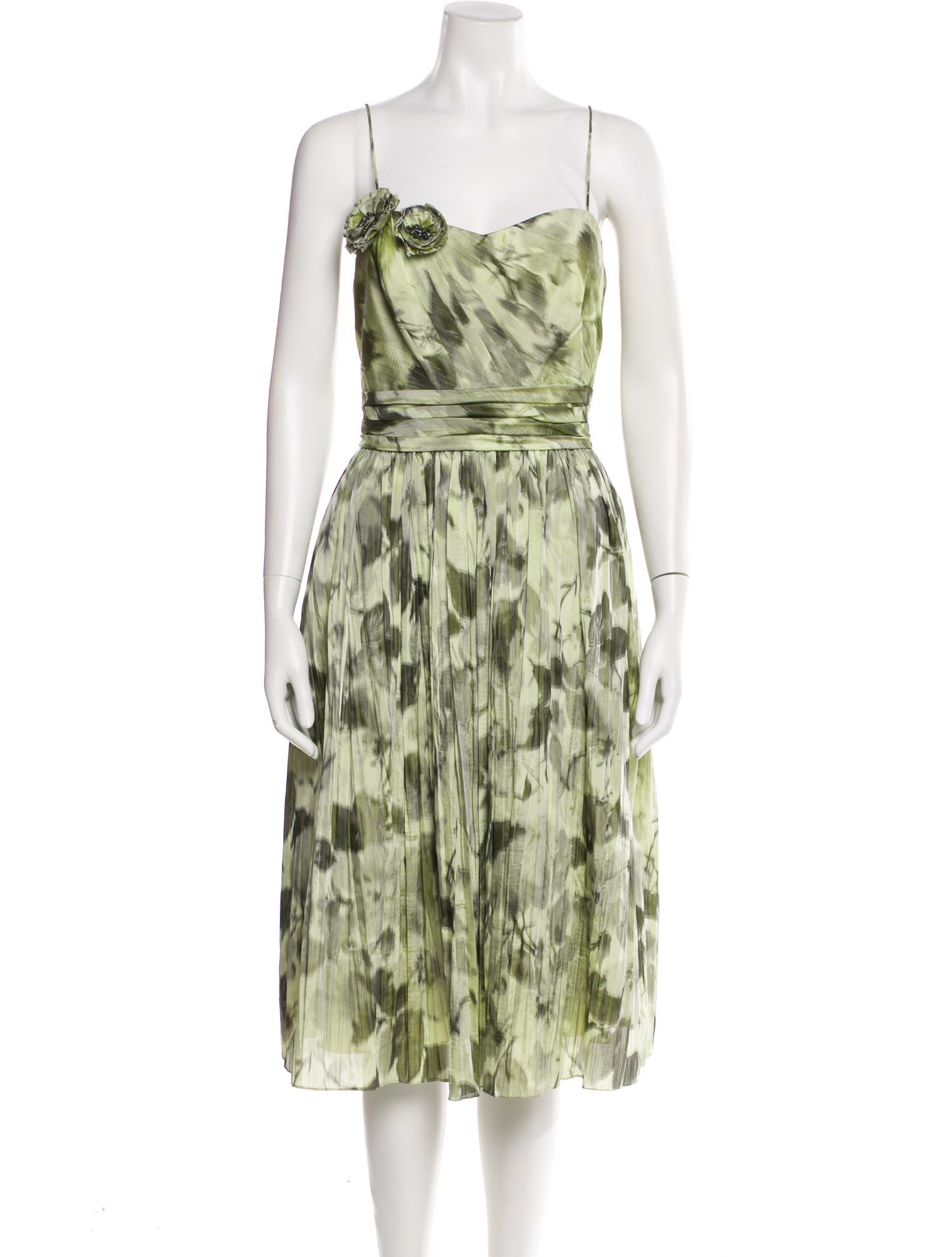 Theia Printed Midi Length Dress