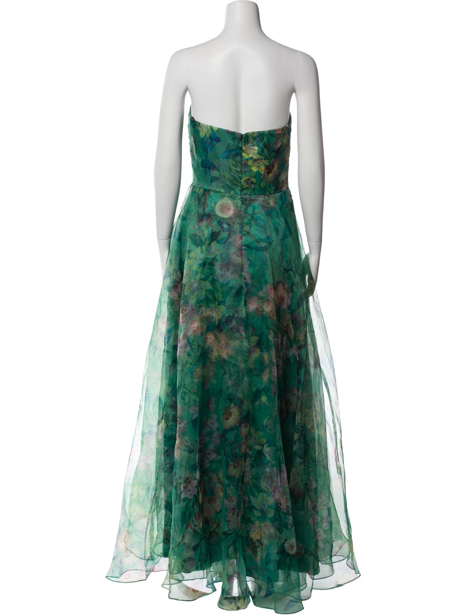 Theia Printed Long Dress