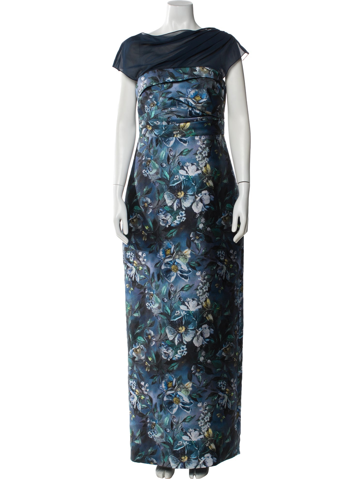Theia Floral Print Long Dress w/ Tags