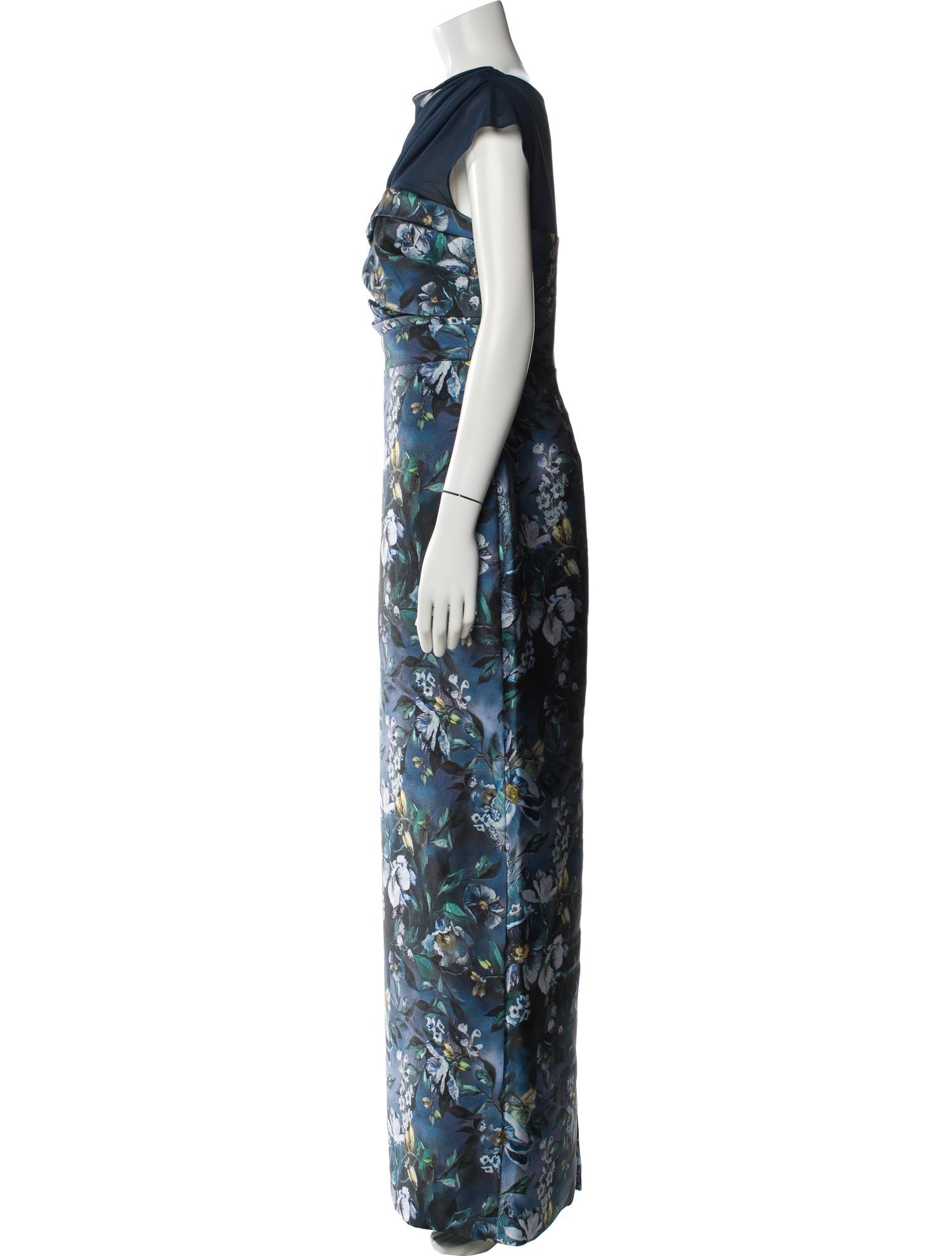 Theia Floral Print Long Dress w/ Tags