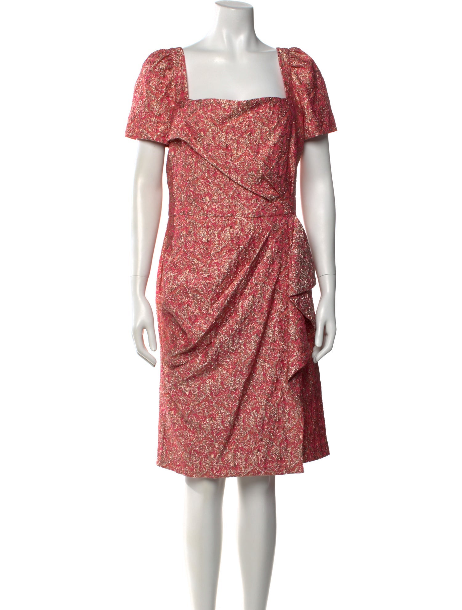 Theia Printed Knee-Length Dress