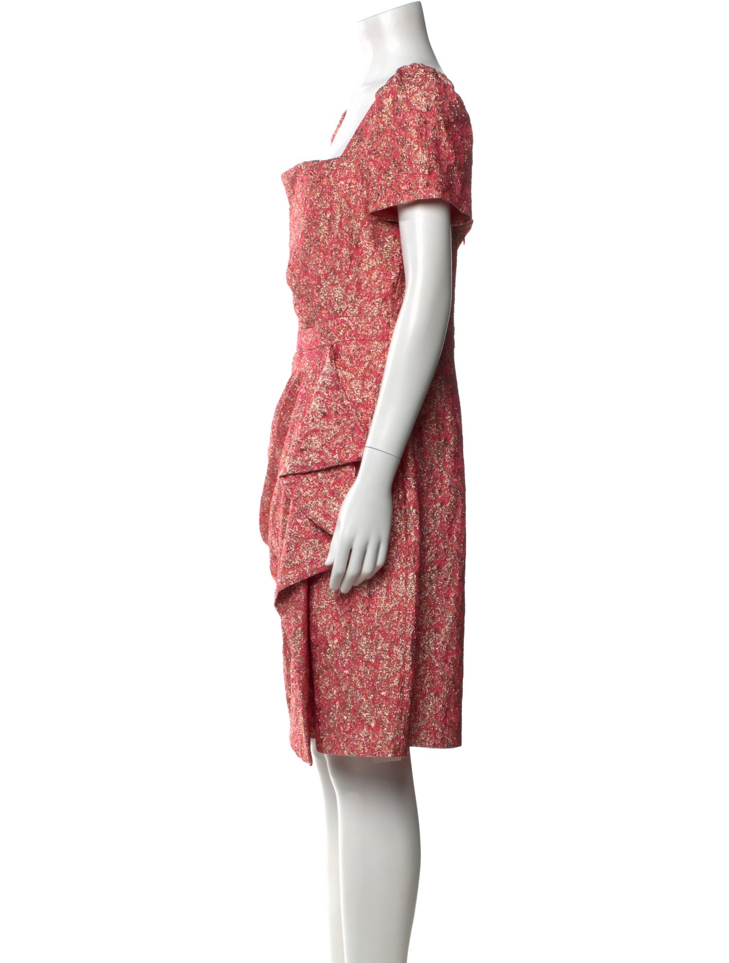 Theia Printed Knee-Length Dress
