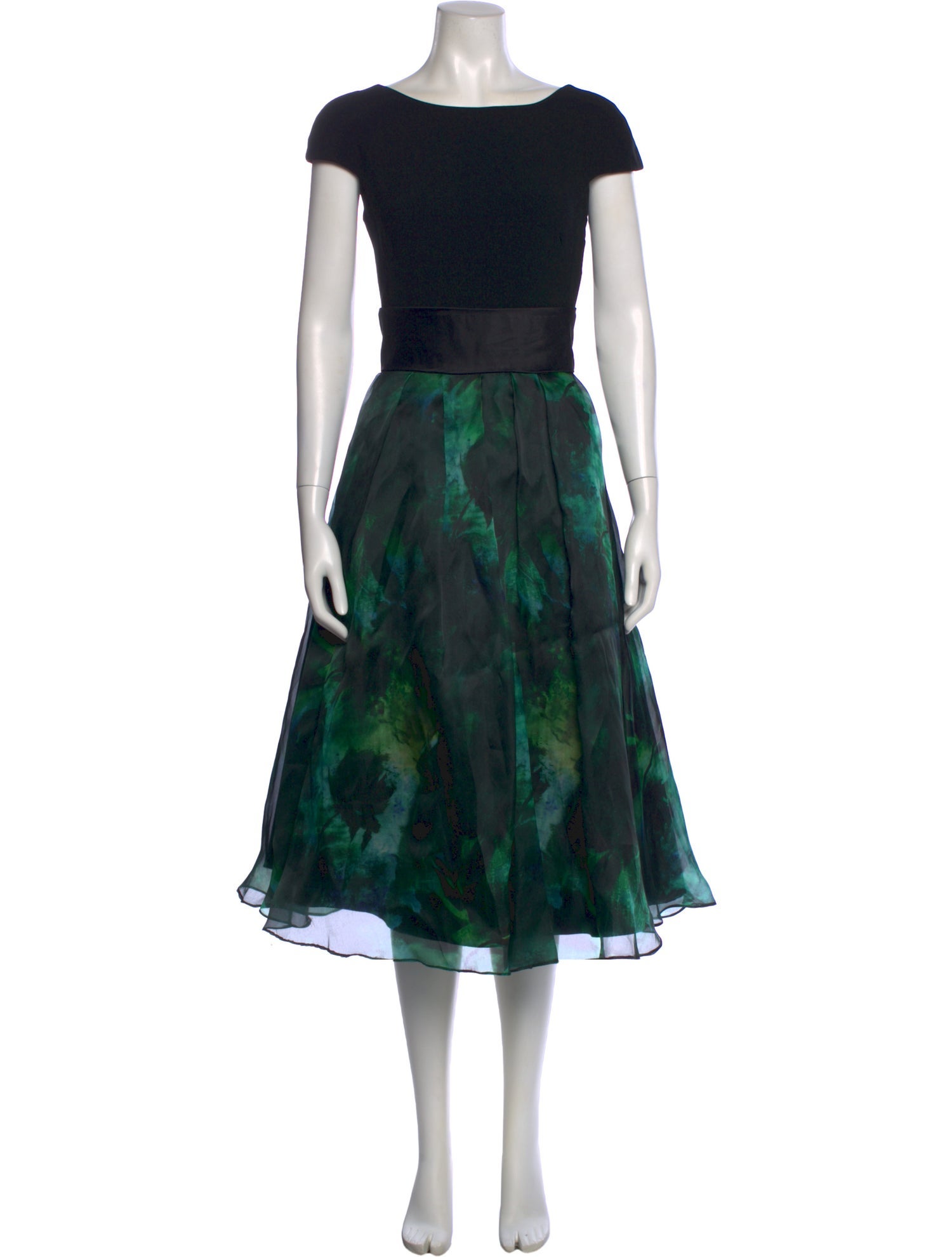 Theia Printed Midi Length Dress