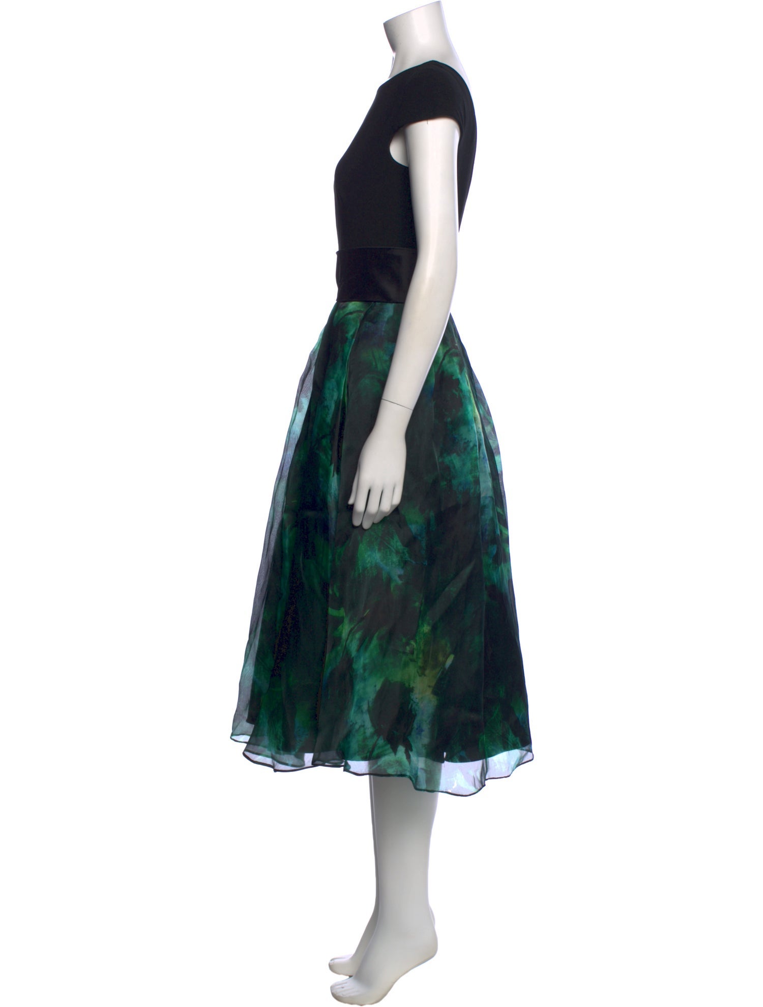 Theia Printed Midi Length Dress