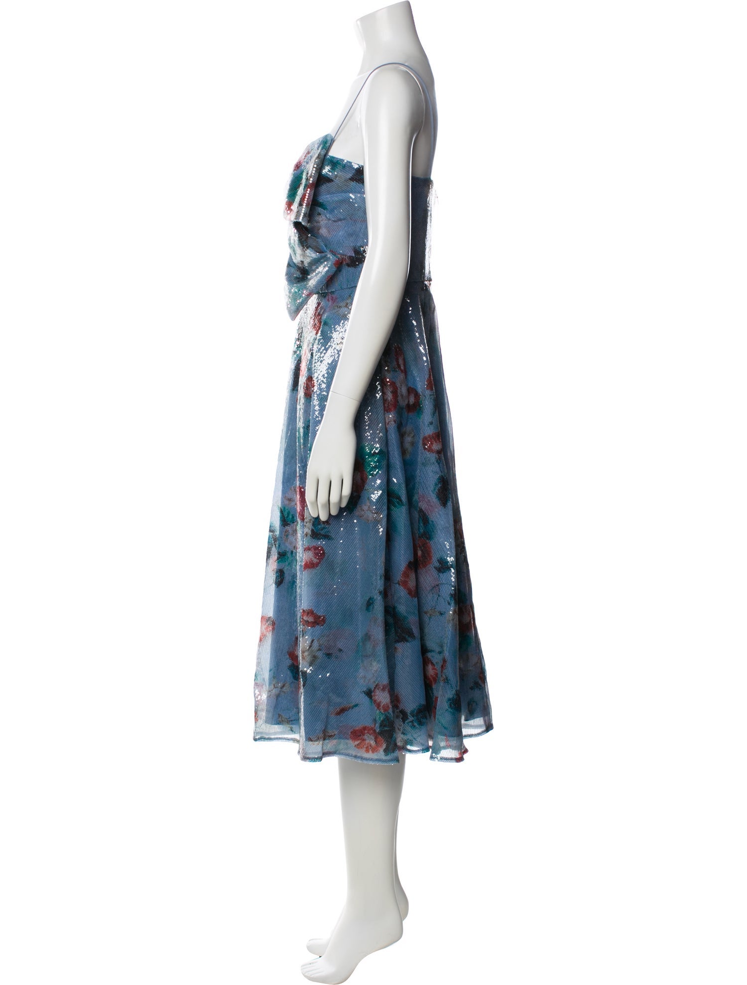 Theia Floral Print Knee-Length Dress w/ Tags