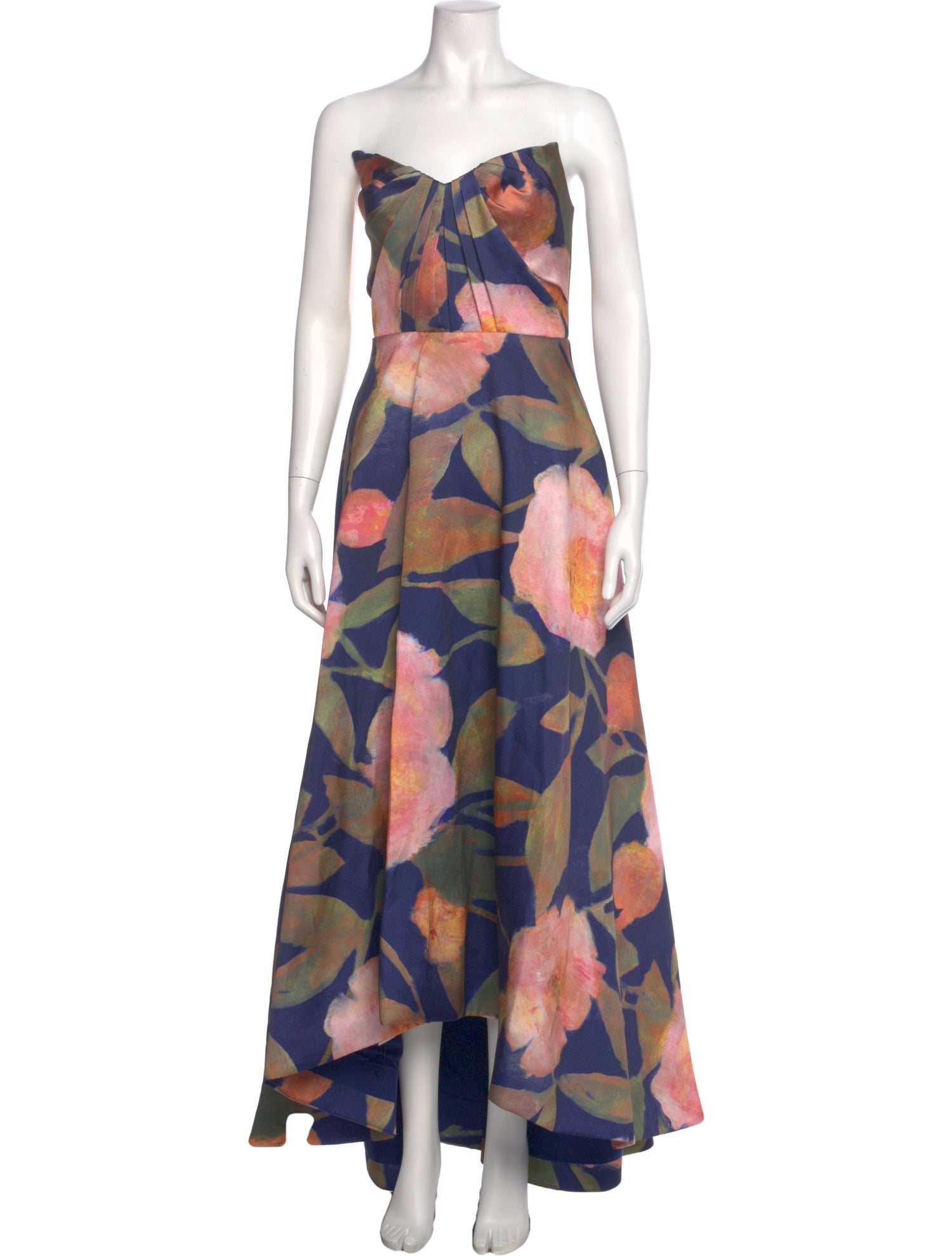 Theia Floral Print Long Dress