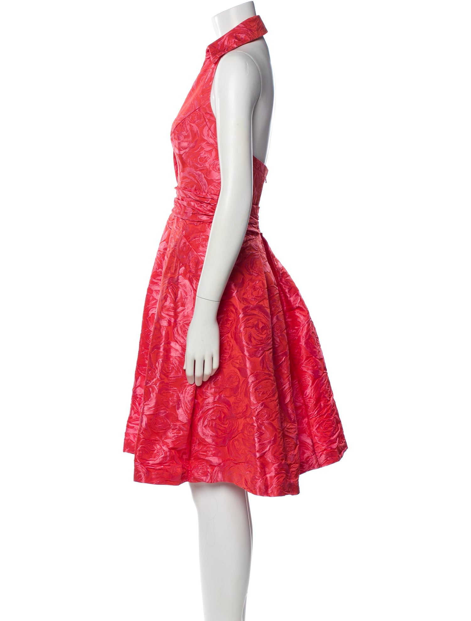 Theia Halterneck Knee-Length Dress