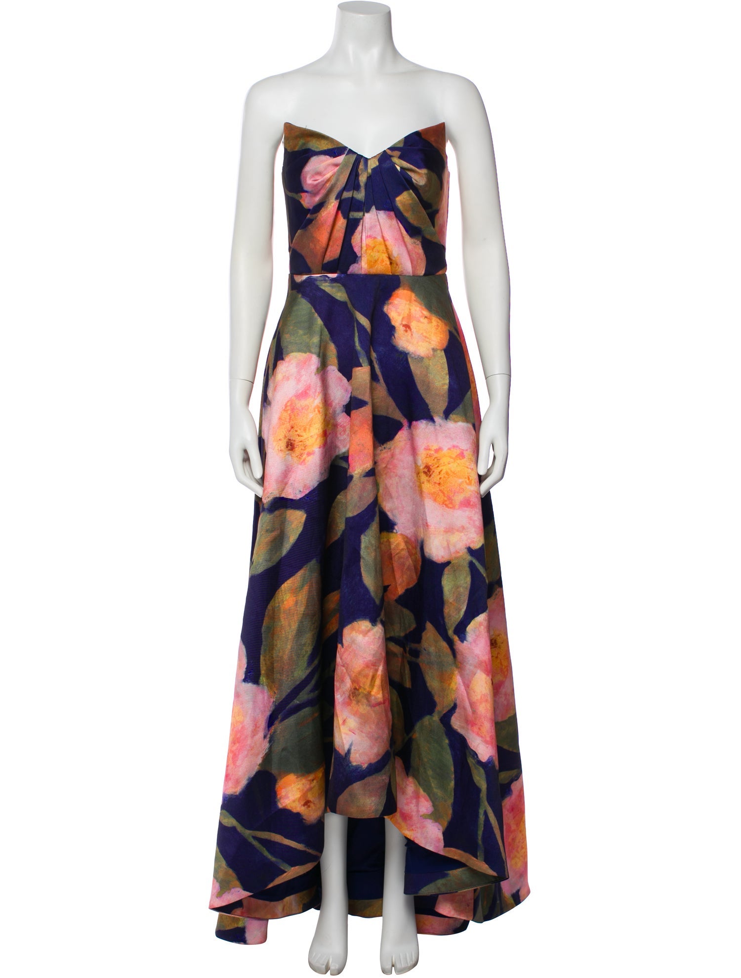 Theia Floral Print Long Dress