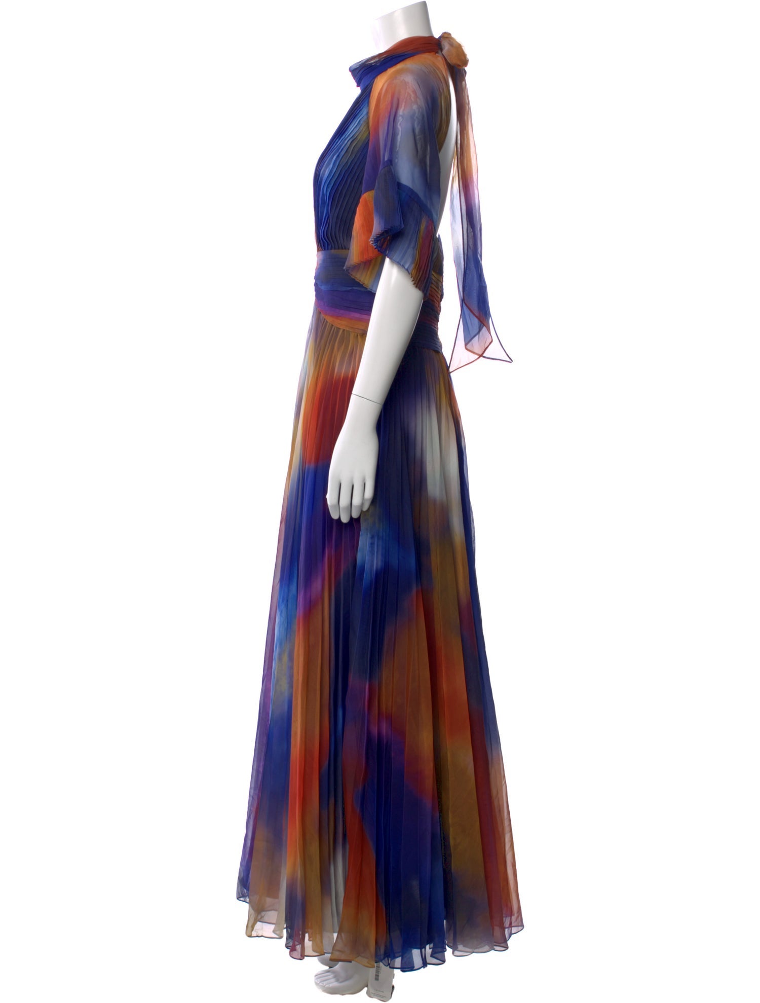 Theia Printed Long Dress