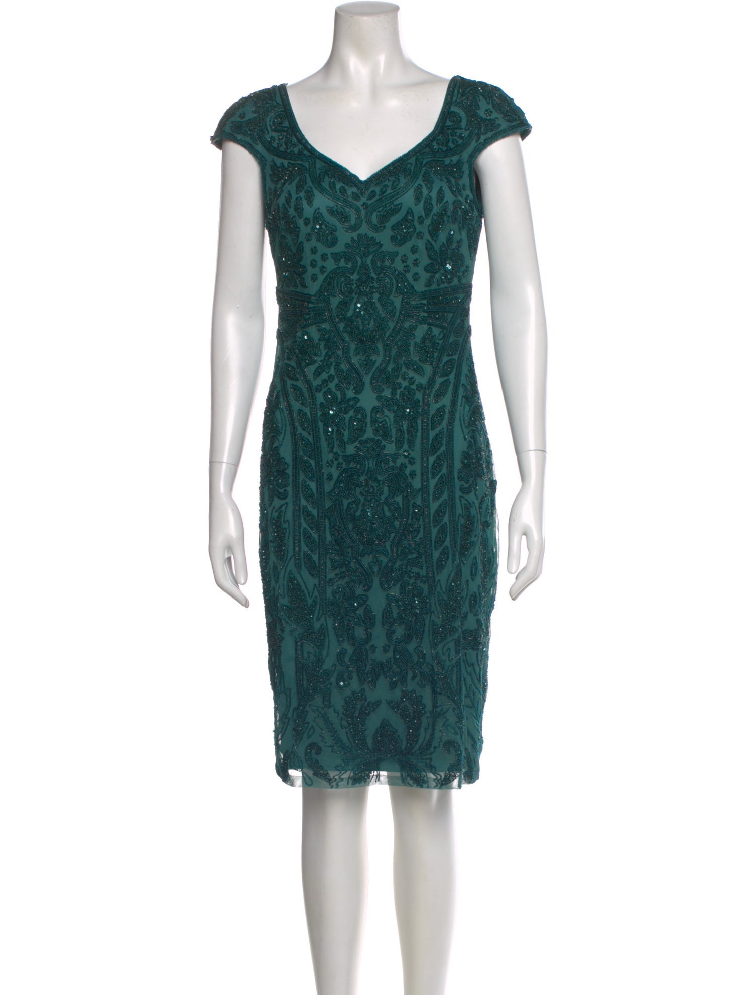 Theia Printed Knee-Length Dress