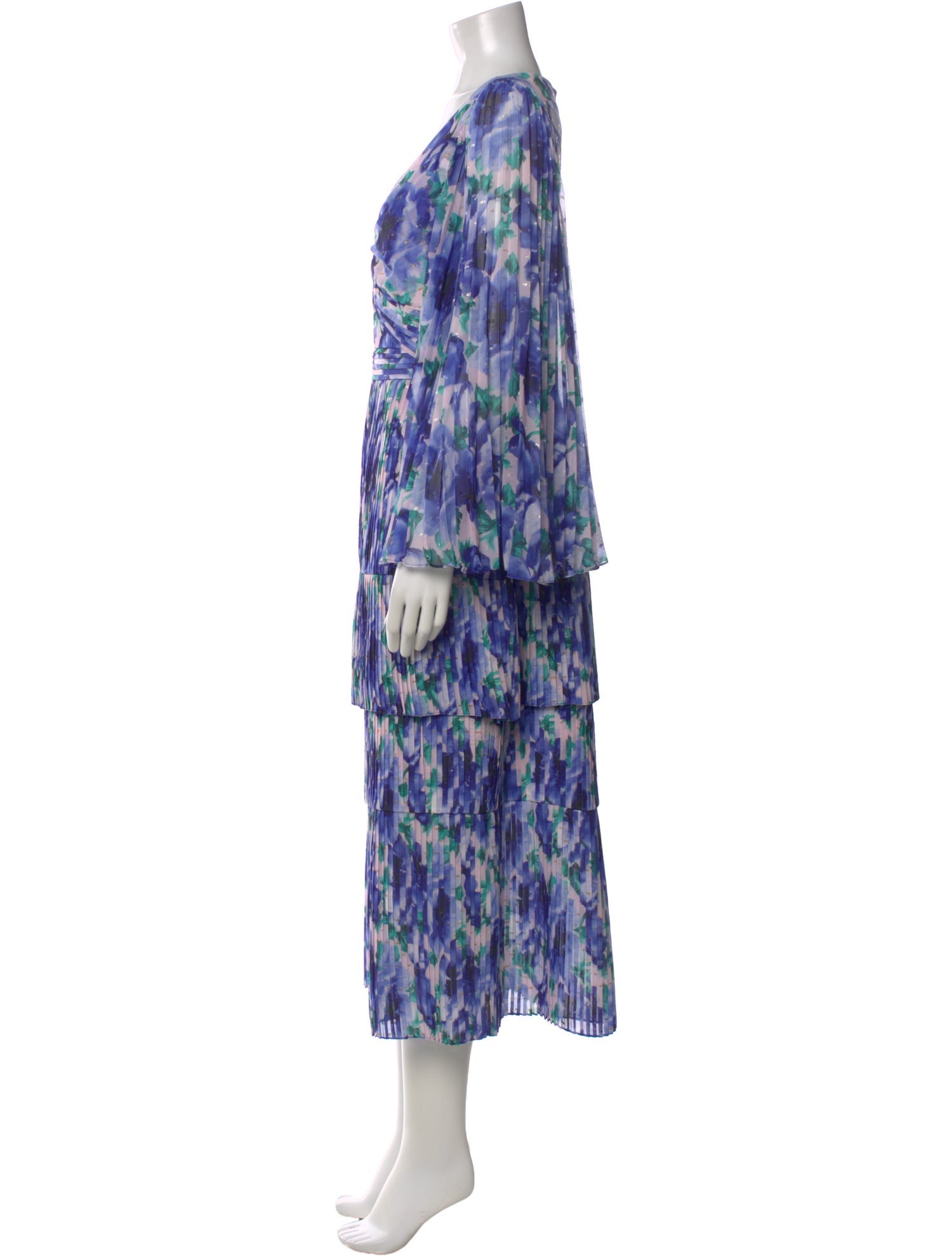Theia Printed Long Dress