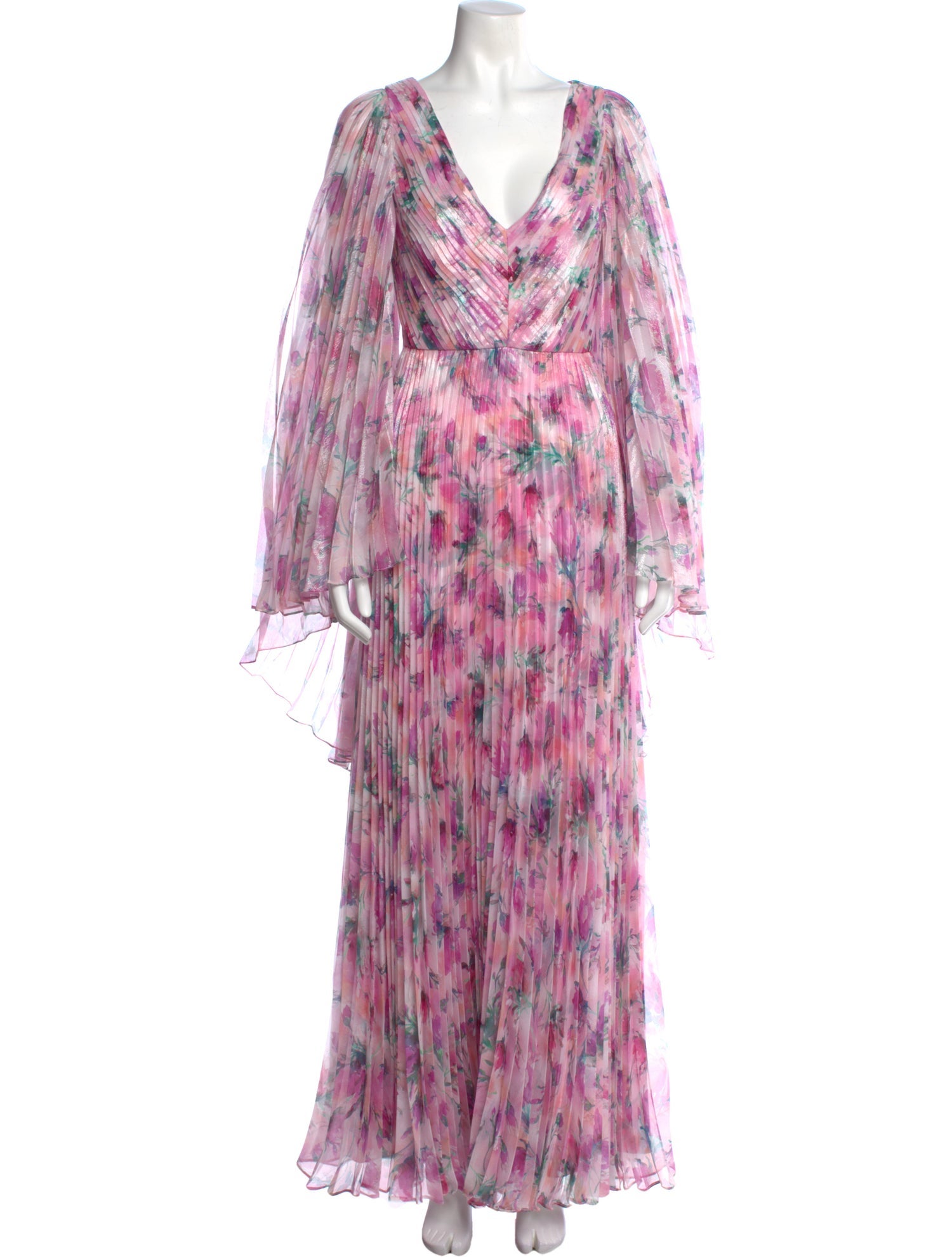 Theia Silk Long Dress