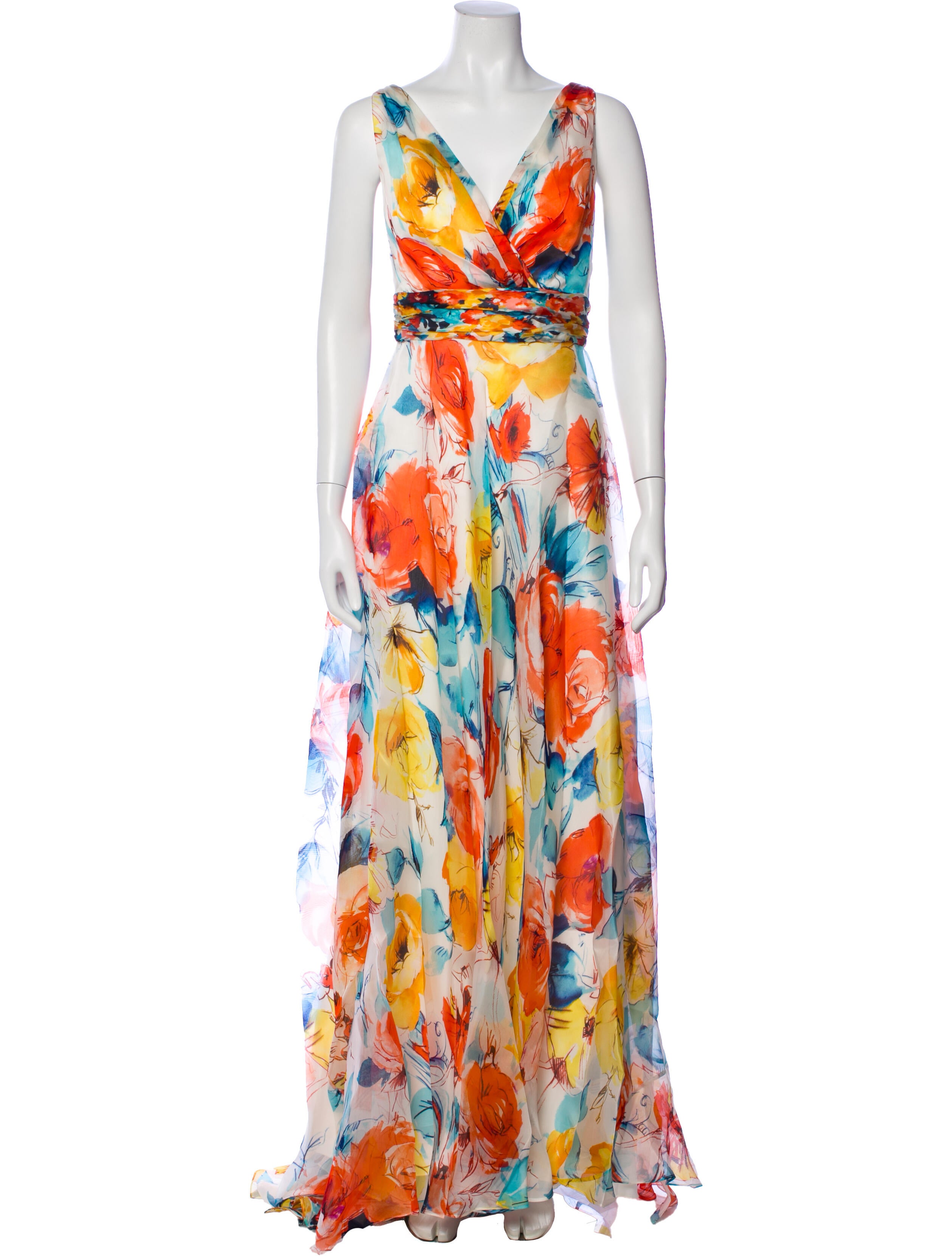 Theia Silk Long Dress w/ Tags