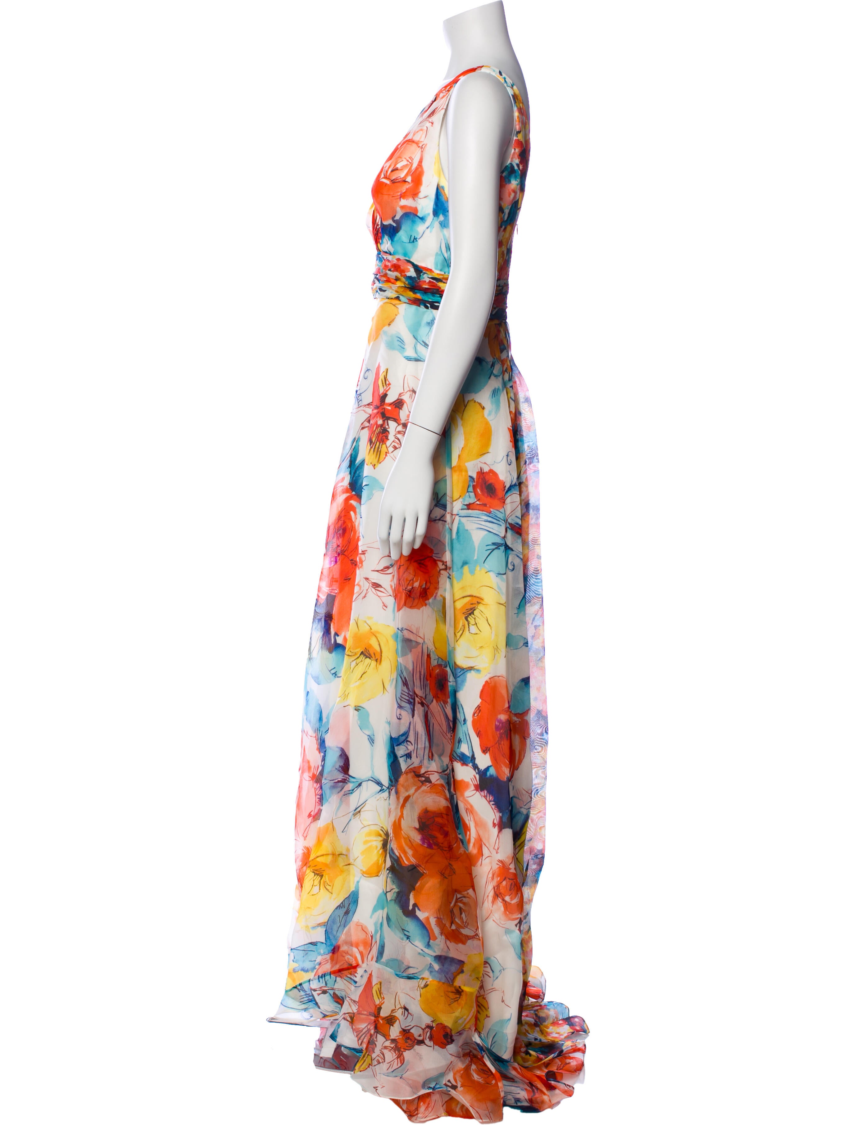 Theia Silk Long Dress w/ Tags