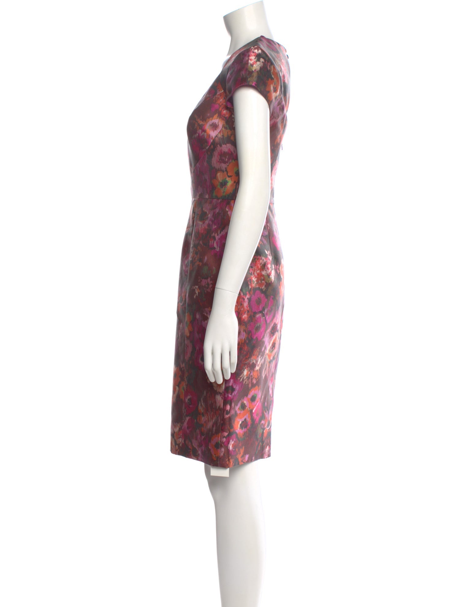 Theia Floral Print Knee-Length Dress w/ Tags