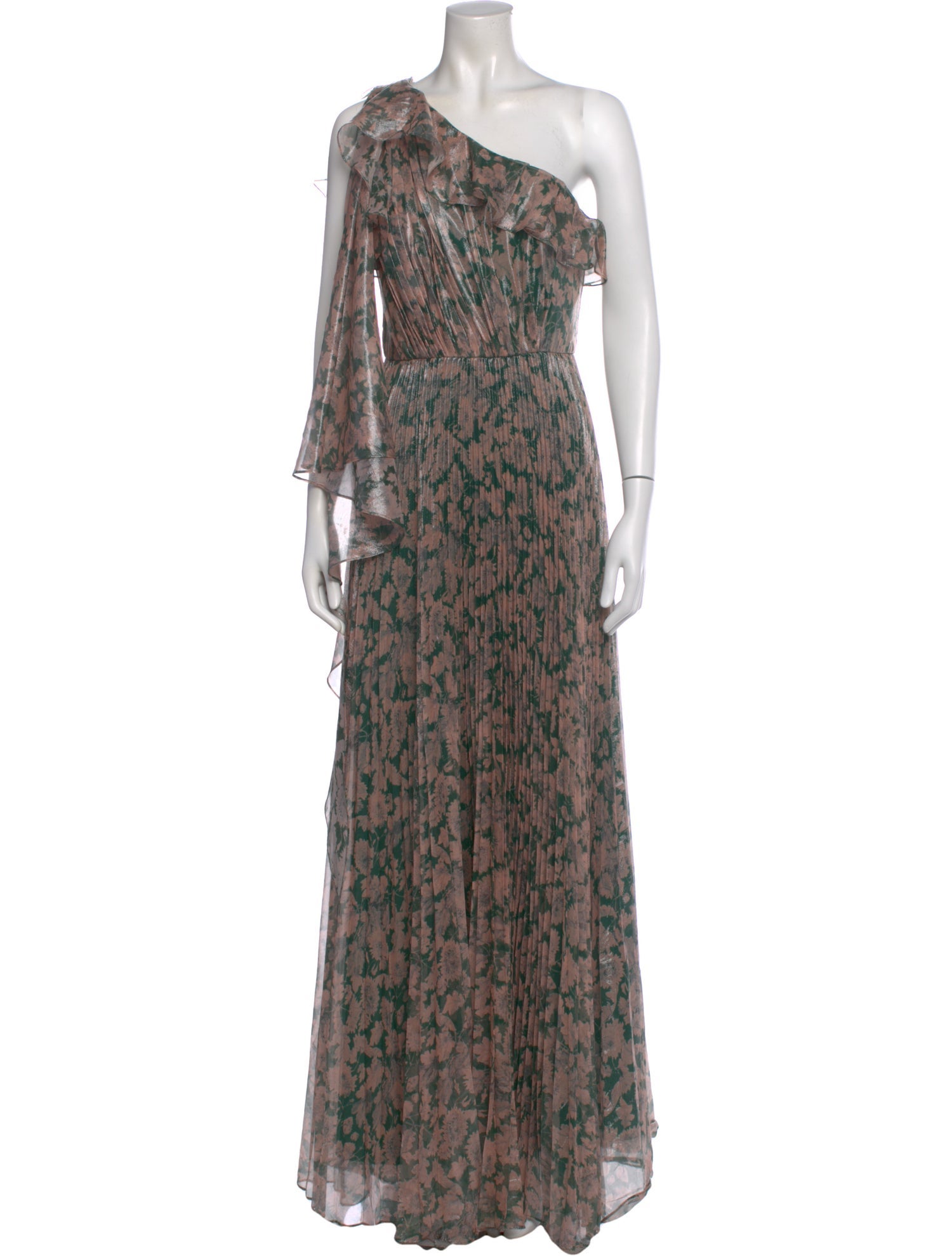 Theia Silk Long Dress