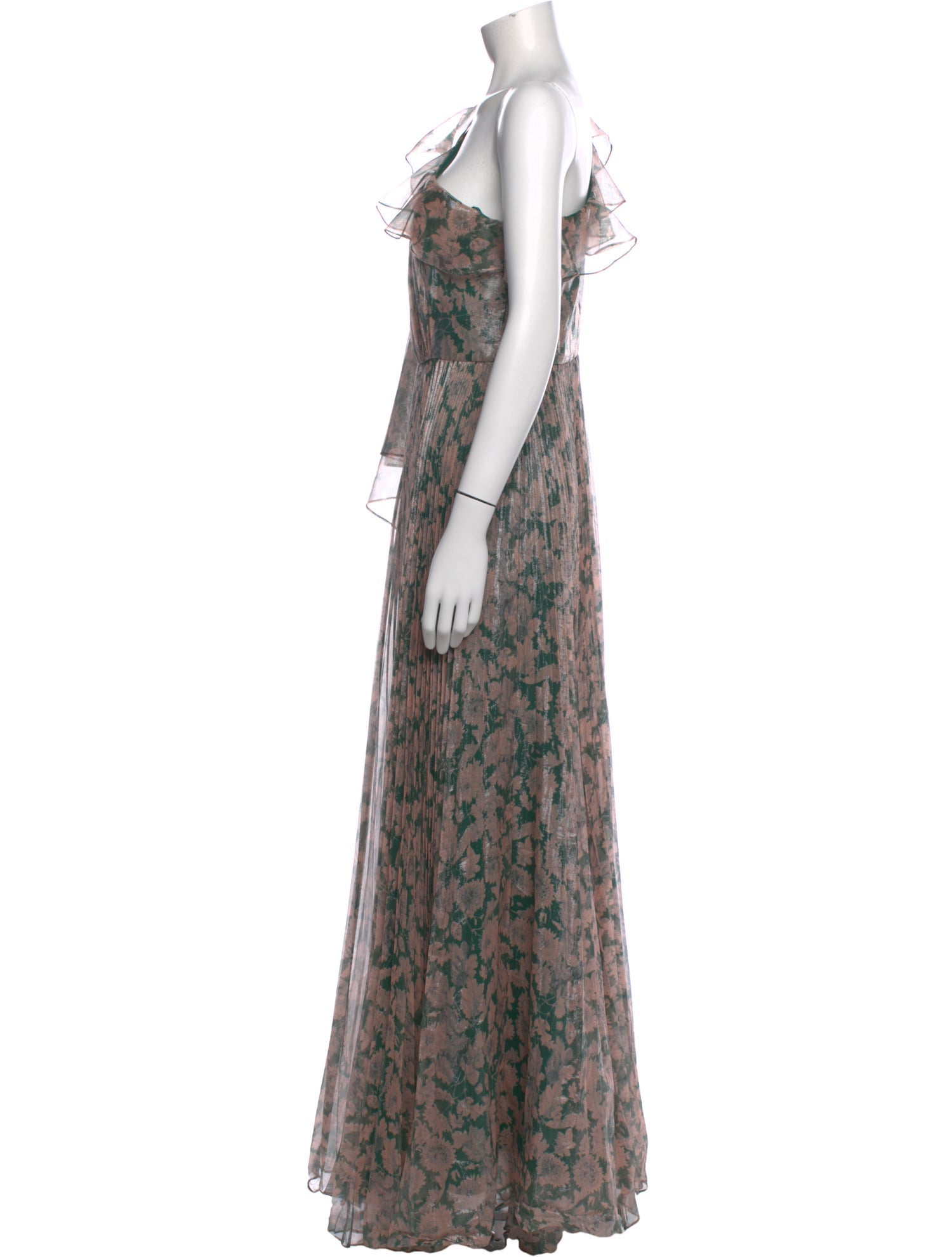 Theia Silk Long Dress
