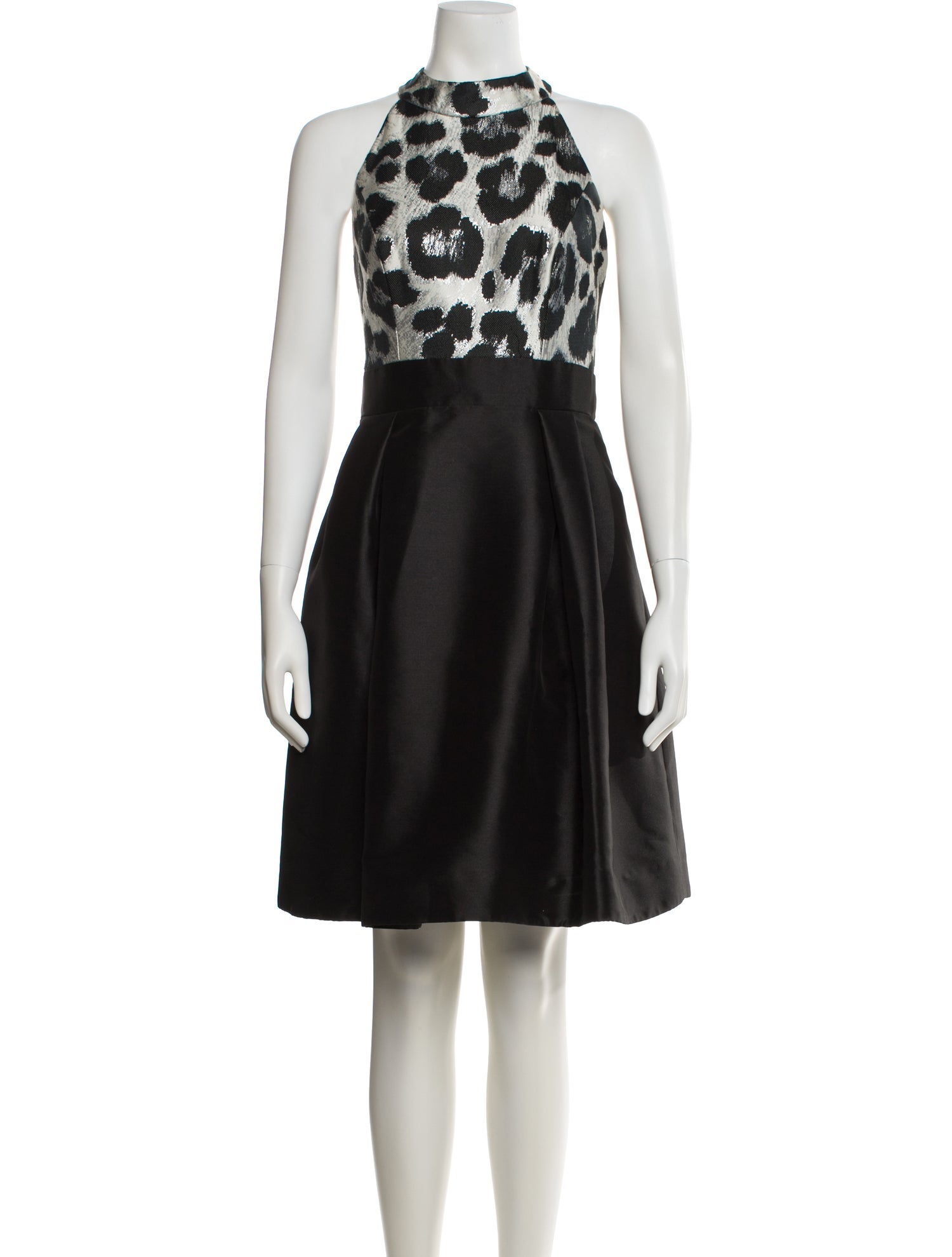 Theia Printed Knee-Length Dress