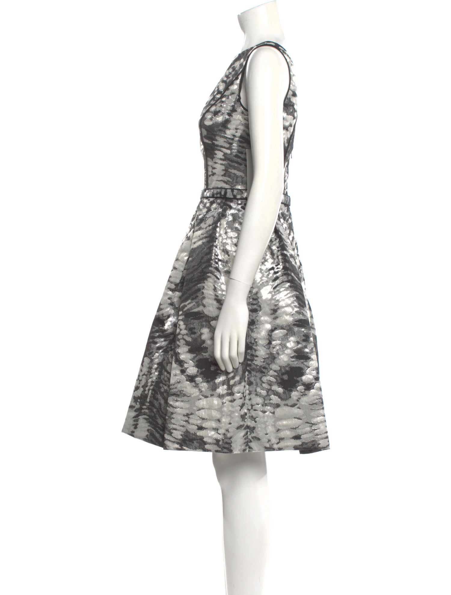 Theia Printed Knee-Length Dress