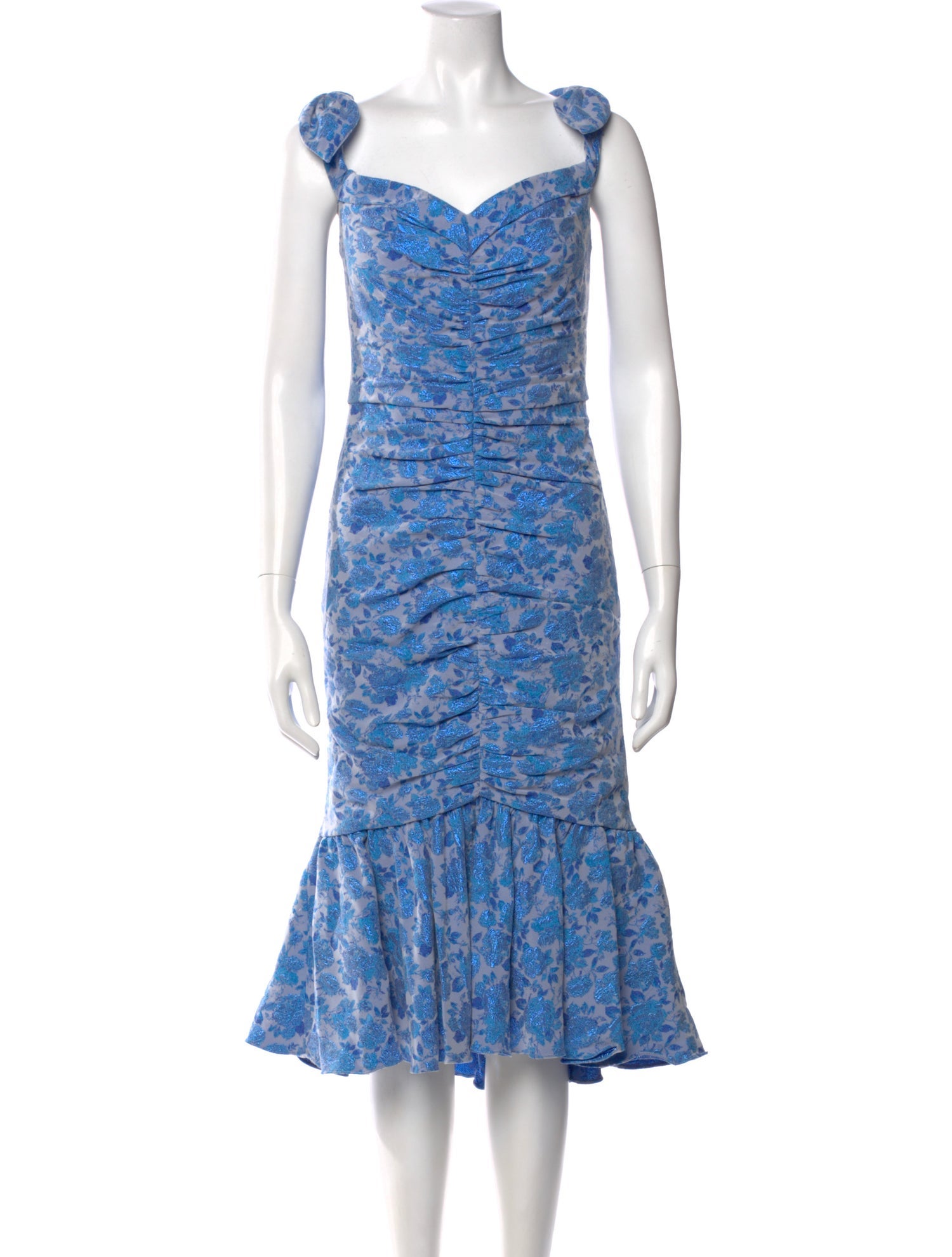 Theia Printed Midi Length Dress