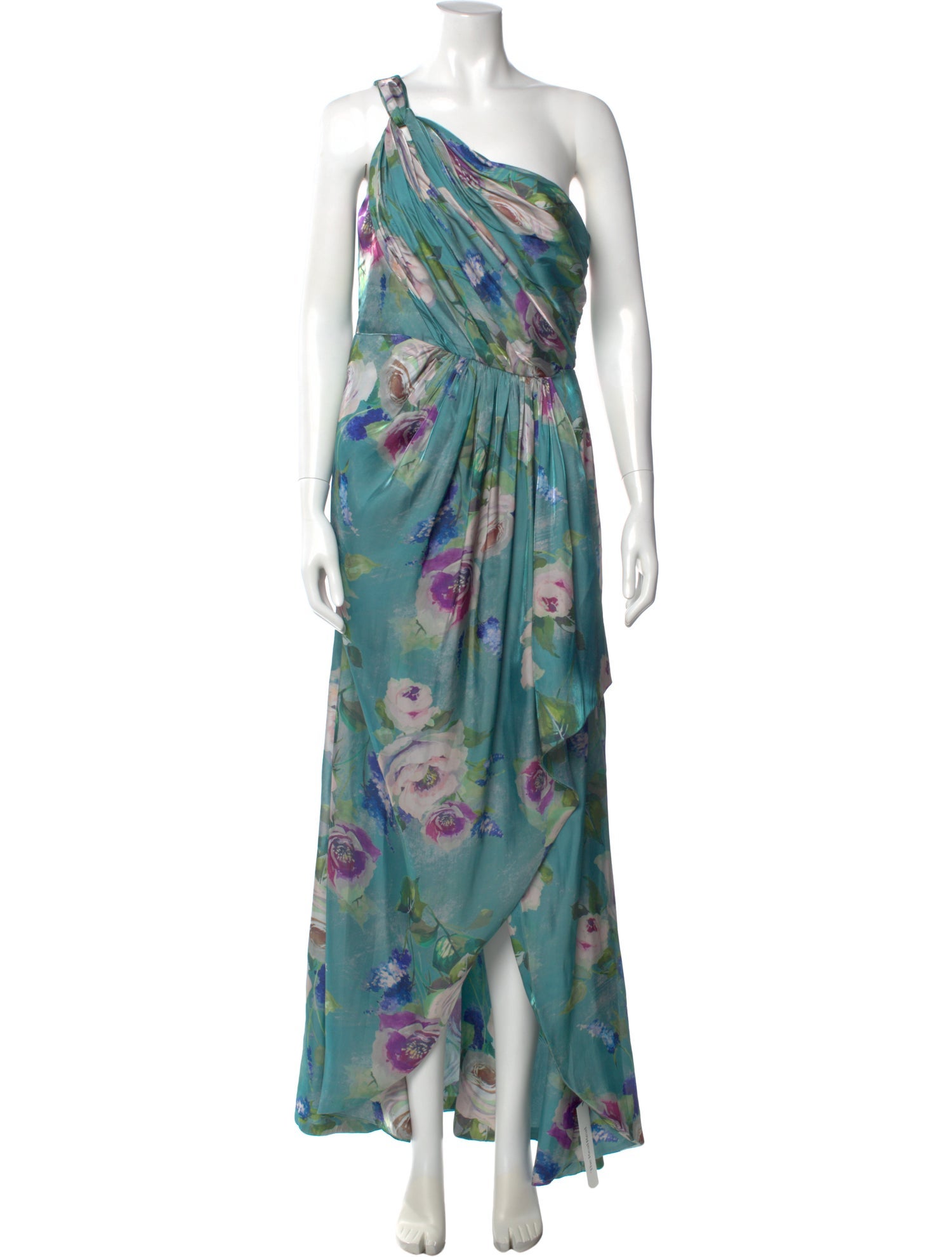 Theia Printed Long Dress