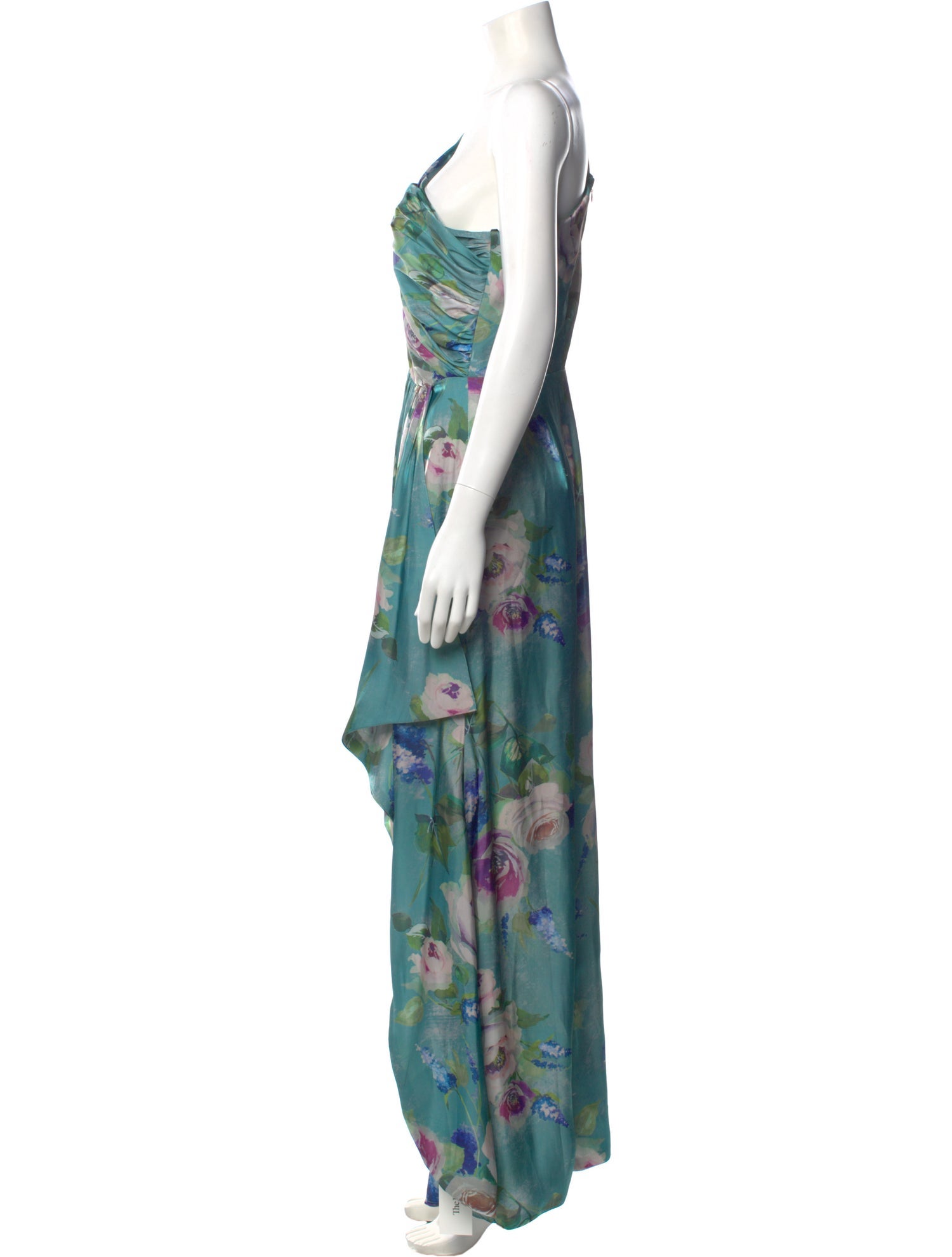Theia Printed Long Dress