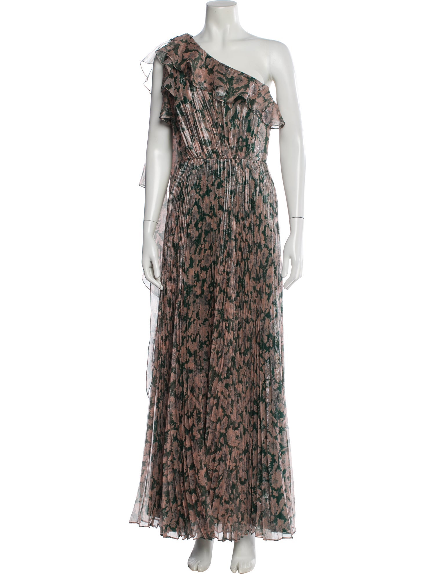 Theia Silk Long Dress