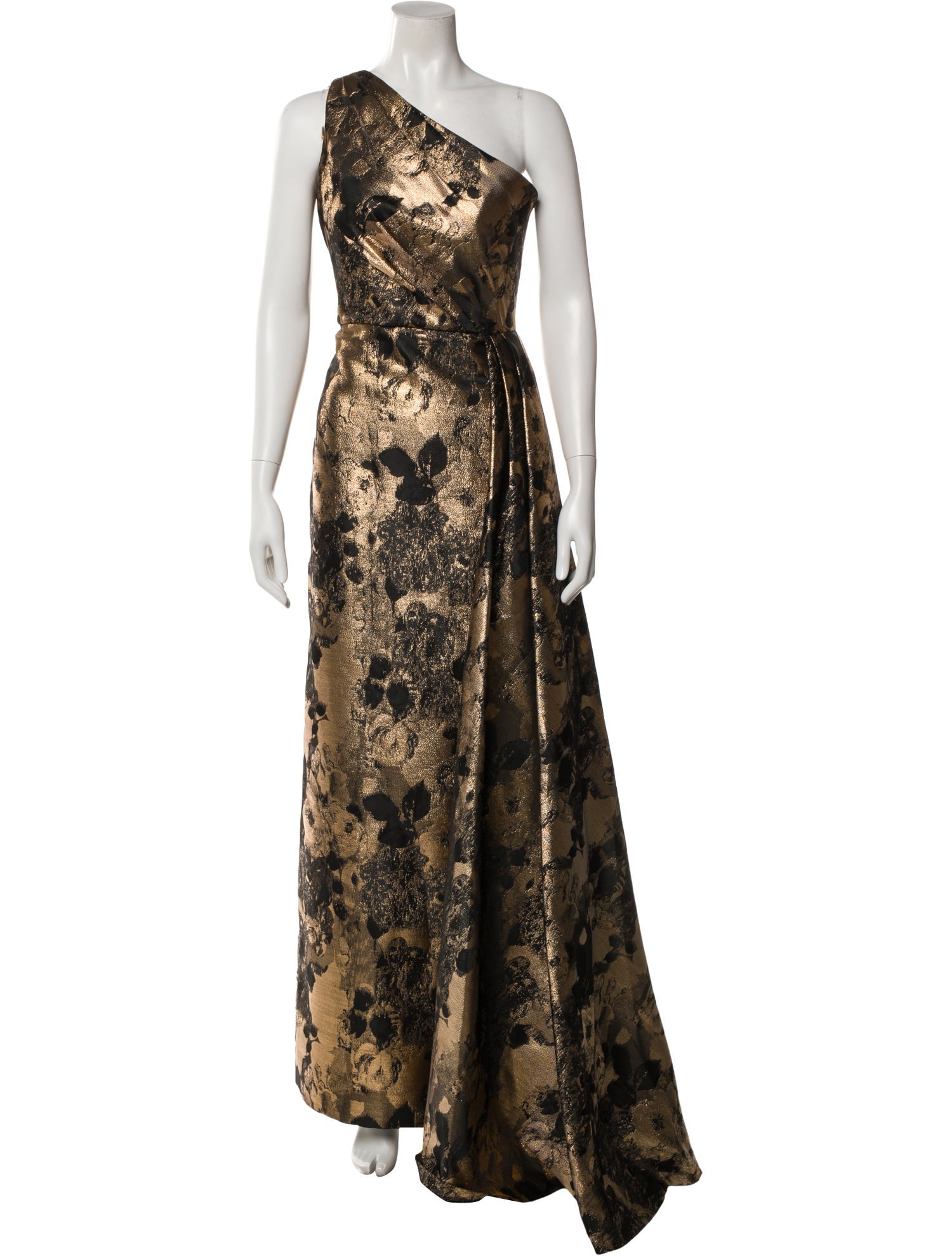 Theia Printed Long Dress