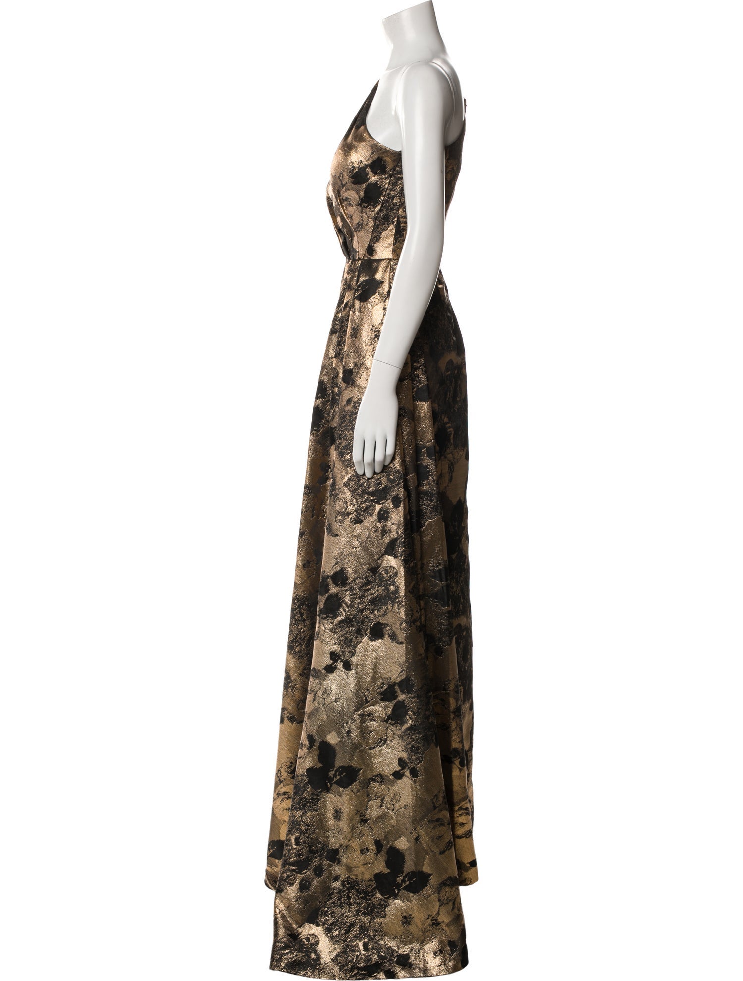 Theia Printed Long Dress