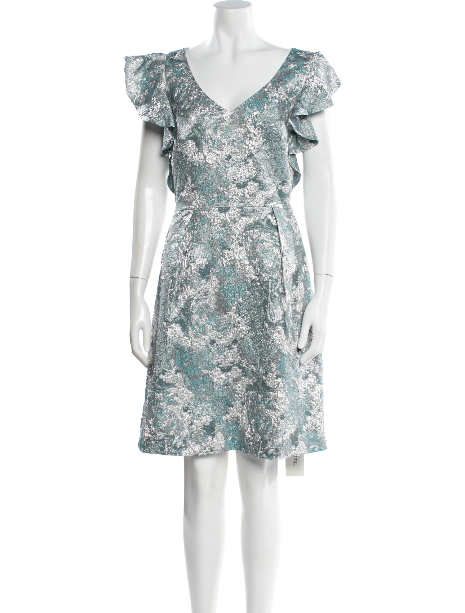 Theia Floral Print Knee-Length Dress