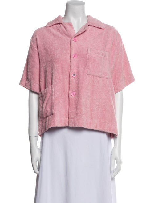 Terry Crew Neck Short Sleeve Sweatshirt