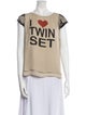 TWINSET Graphic Print Bateau Neckline Blouse